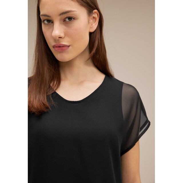 STREET ONE Chiffonbluse, abgerundeter V-Ausschnitt online kaufen | BAUR