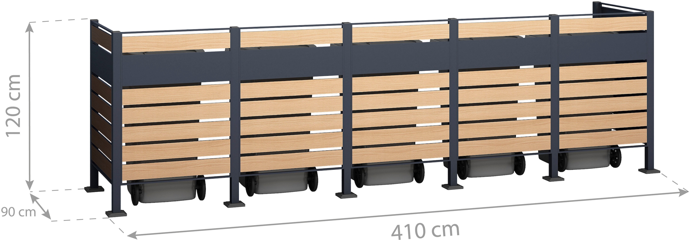 WESTMANN Mülltonnenbox »Planum«, Platz für 5 Mülltonnen je 240 L
