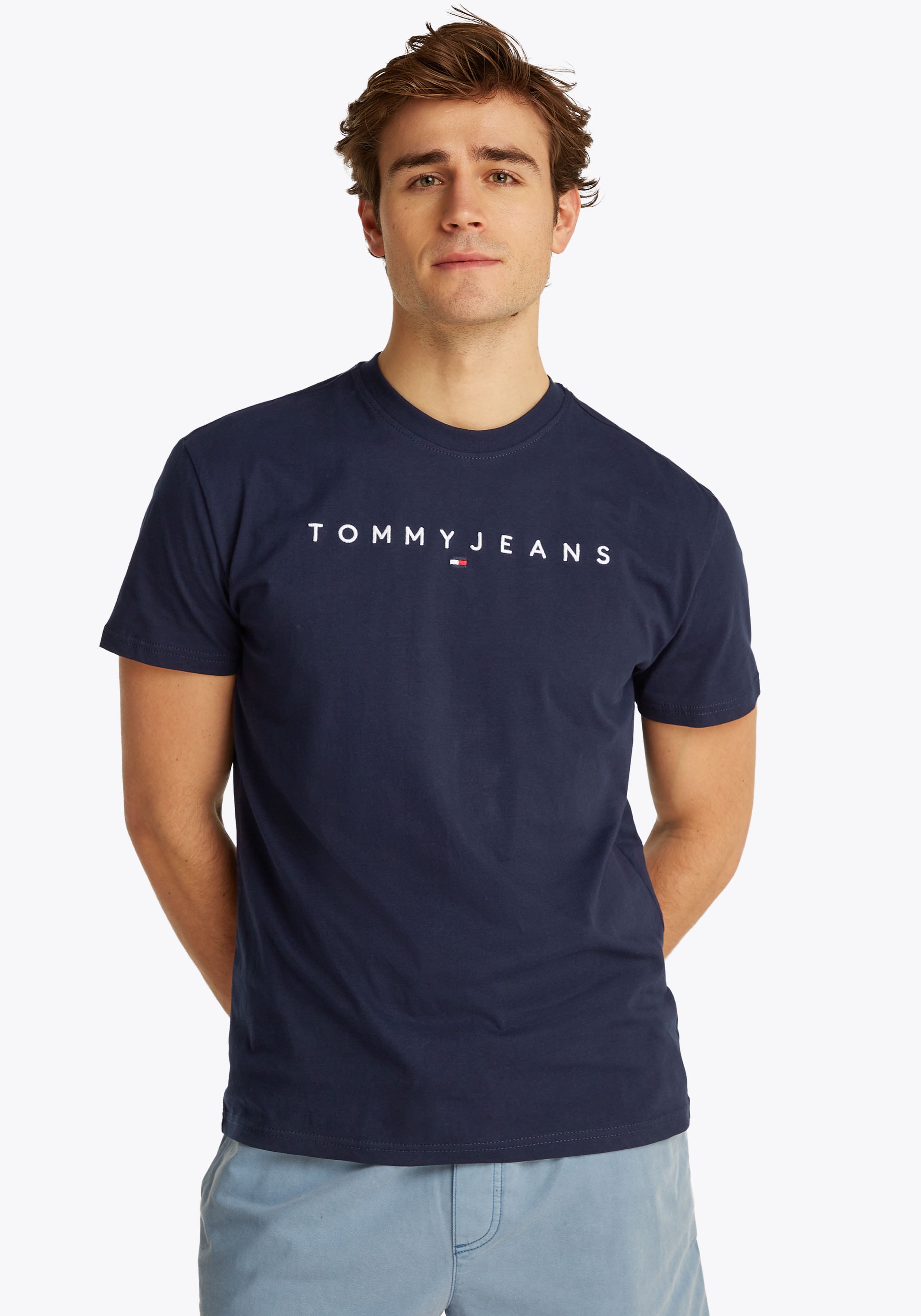 Tommy Jeans "TJM REGULAR LINEAR LOGO EXT" Rundhals, Regular Fit