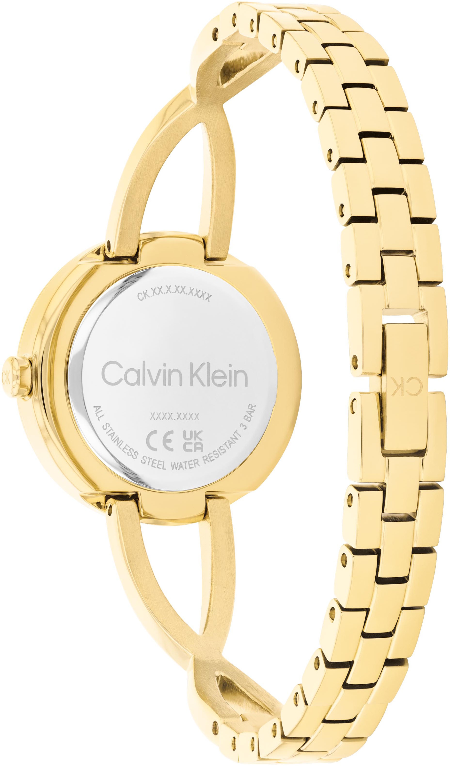 Calvin Klein Quarzuhr »Sculpted Embrace«, Armbanduhr, Damenuhr, Edelstahlarmband, analog, Glassteine