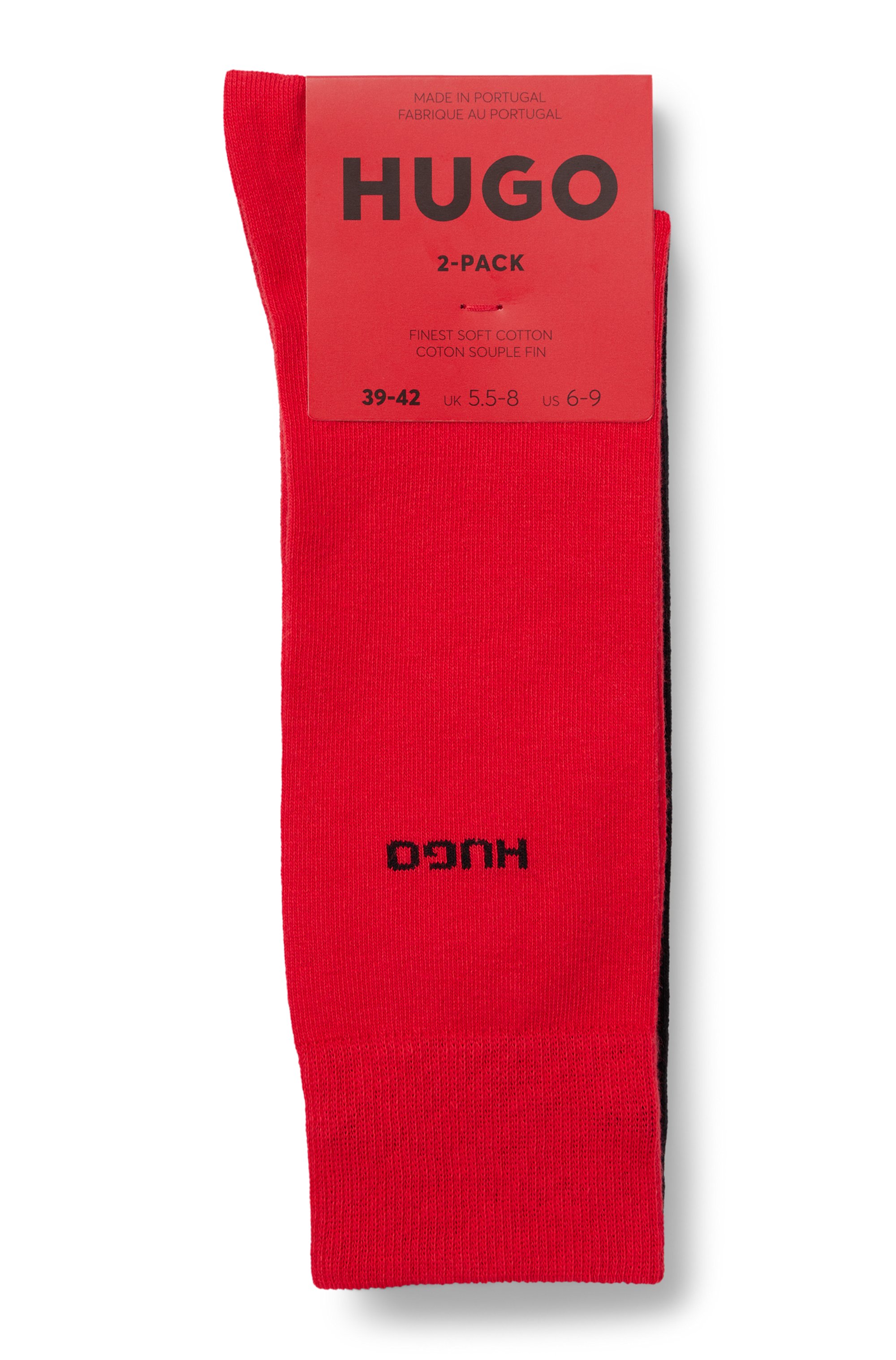 Thumbnail - HUGO Underwear Businesssocken "2P RS UNI CC" Packung, 2er Pack, 2 Stk. tlg. mit kontrastfarbenem HUGO Logo-Schriftzug