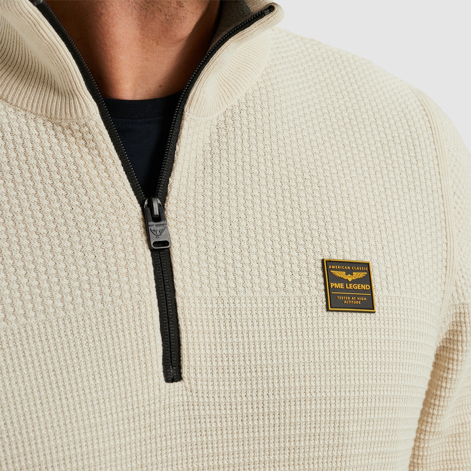 PME LEGEND Troyer »Half zip collar cotton mouline«, mit Logostickerei