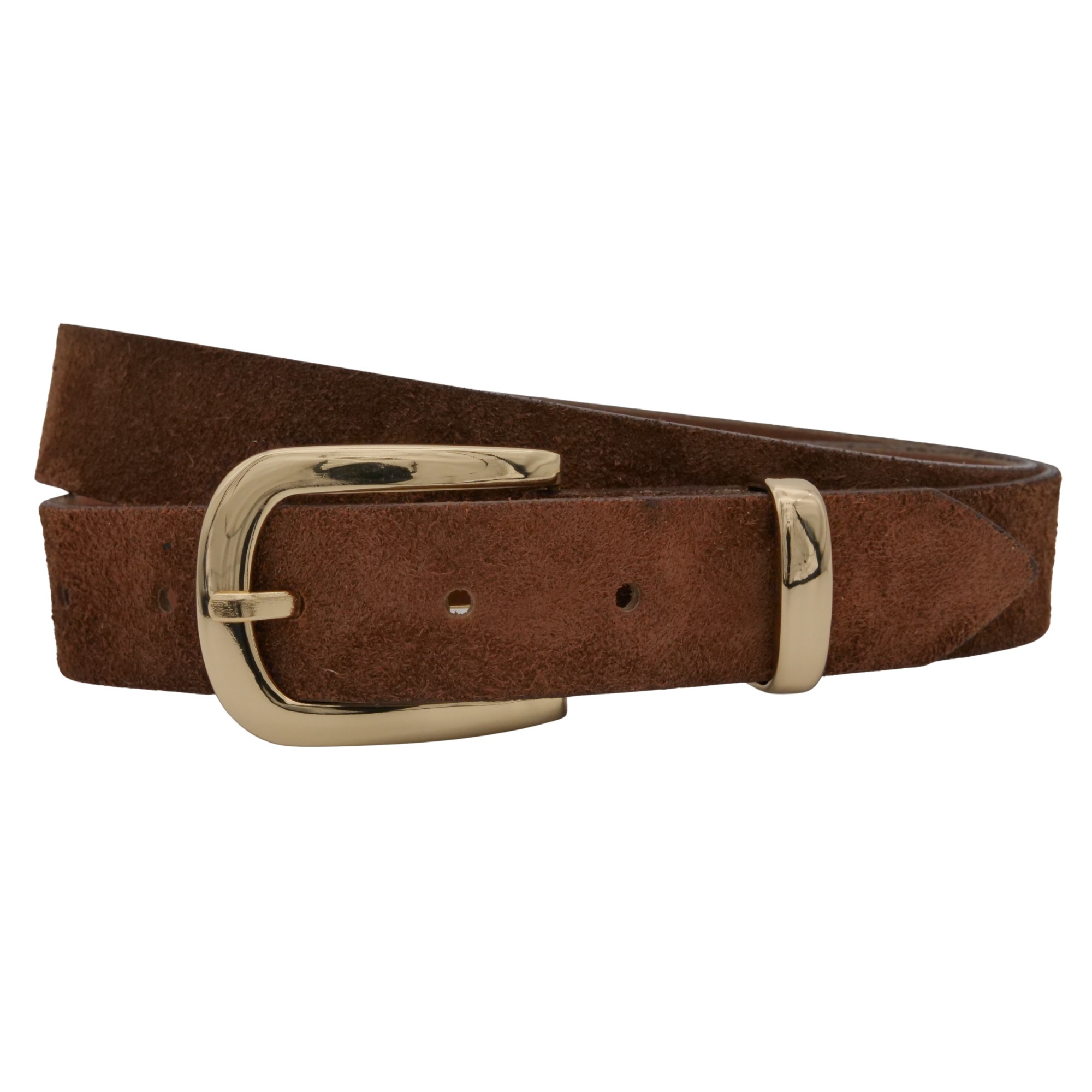 Ledergürtel ANNAMATONI "AnnaMatoni Damen Ledergürtel in hochwertigem Velour Leder 3cm", Damen, Gr. TW110 - 125cm Gesamtlänge, braun 650, 100% Leder, Gürtel Ledergürtel
