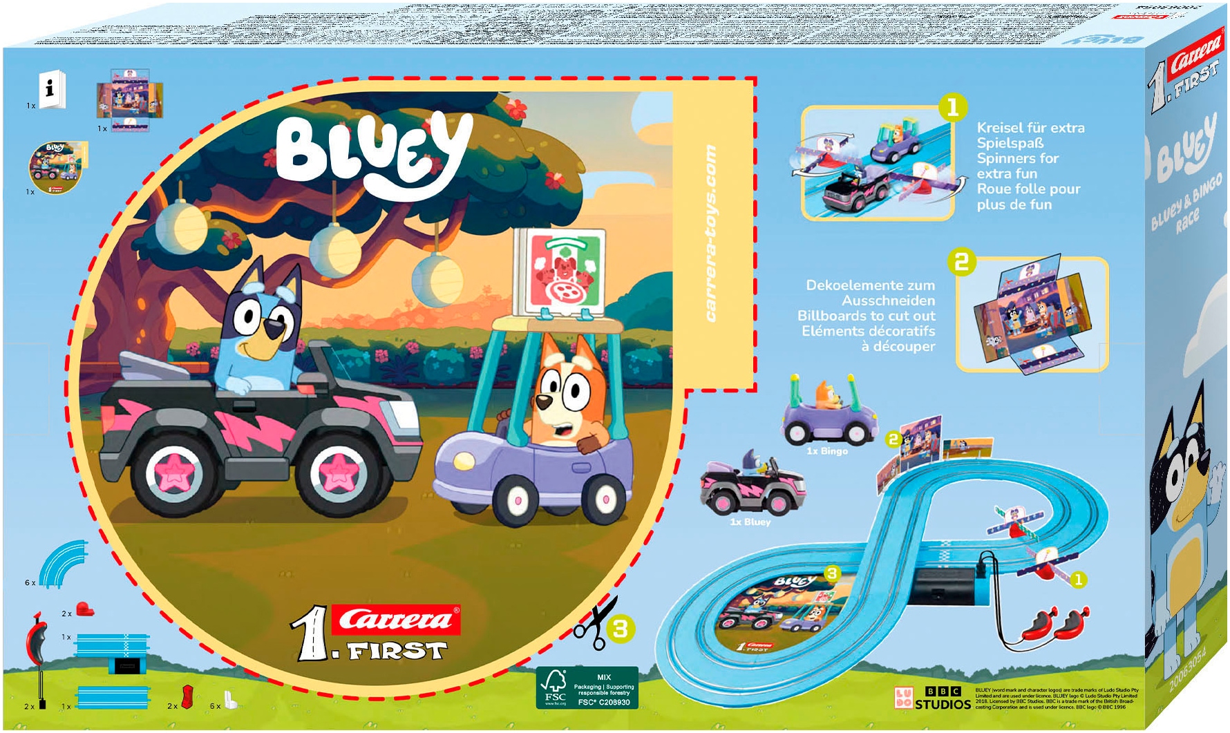 Carrera® Autorennbahn »Carrera First Bluey & Bingo Race«