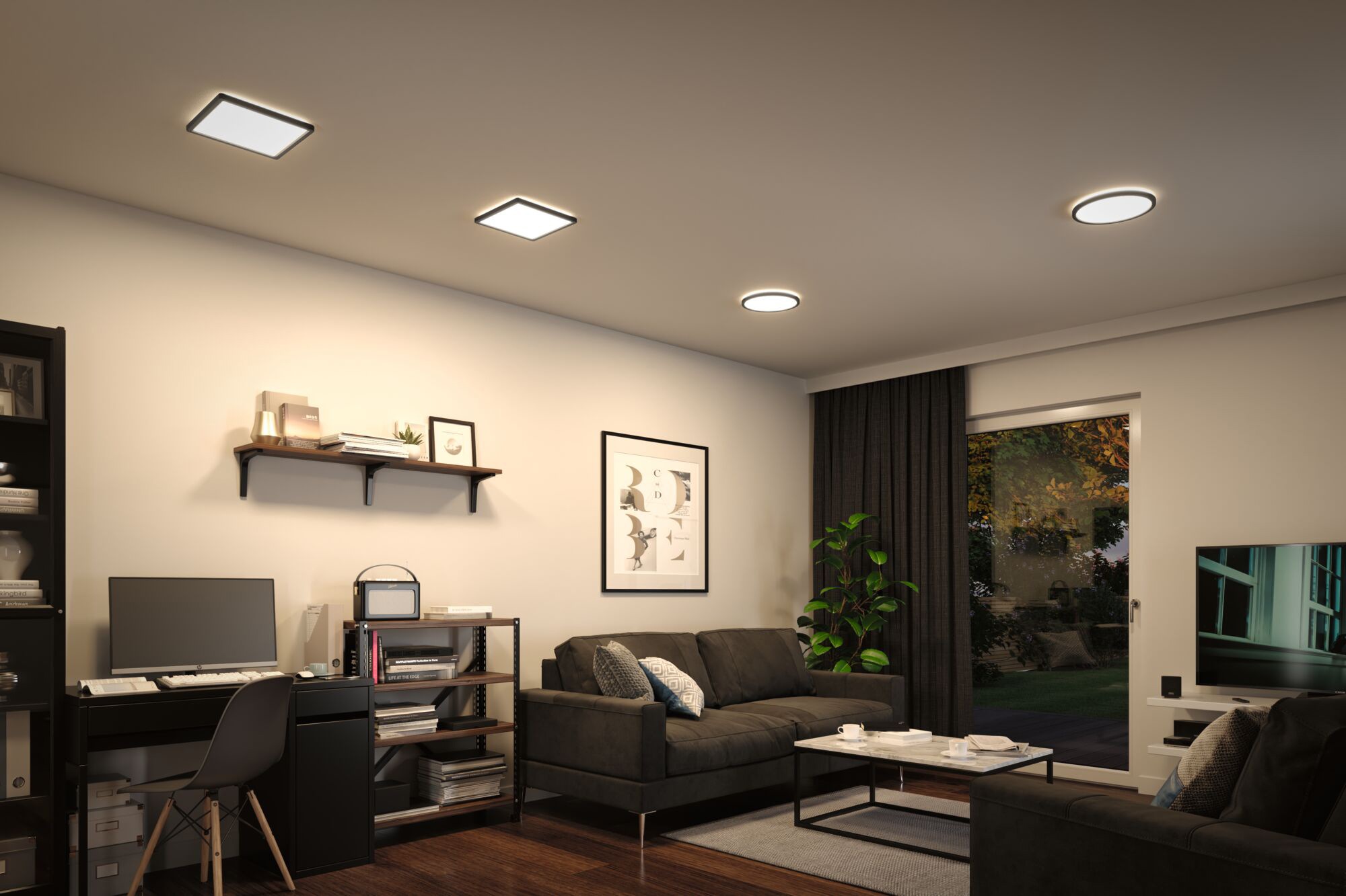 Paulmann LED Panel »Atria Shine IP44 eckig 293x293mm 16W 1600lm 4000K«, 1 flammig, Backlight