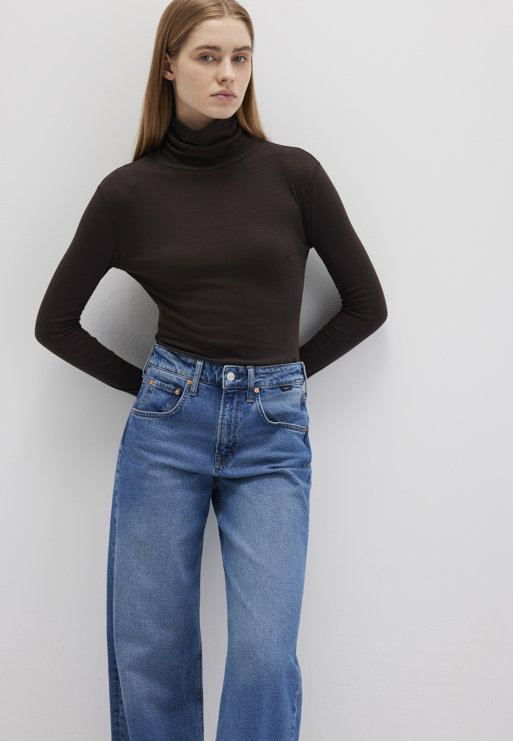 Mavi Langarmshirt "HIGH COLLAR JERSEY" Top langarm günstig online kaufen