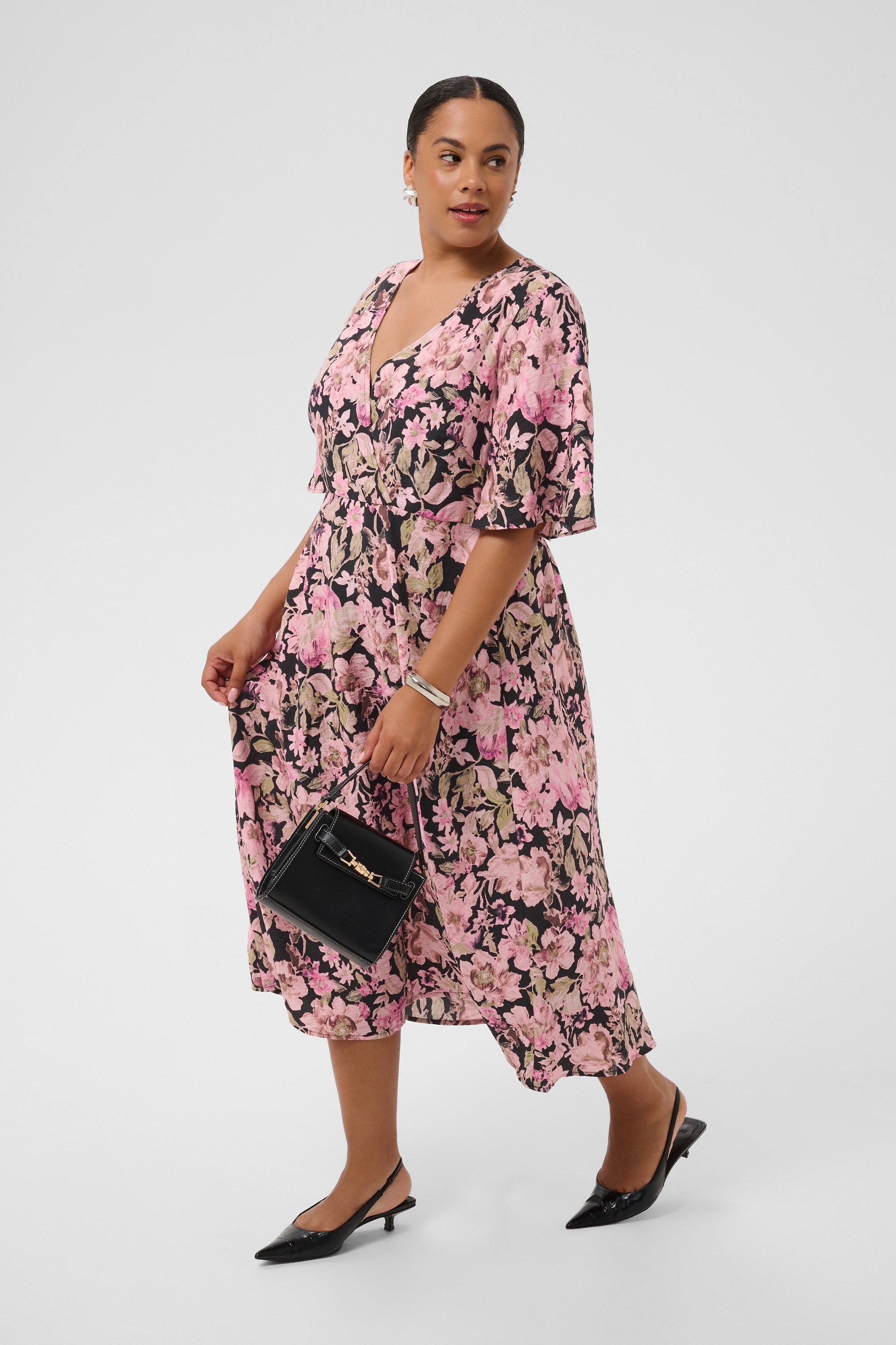 KAFFE Curve Midikleid »Damen Kleid KCsarina«