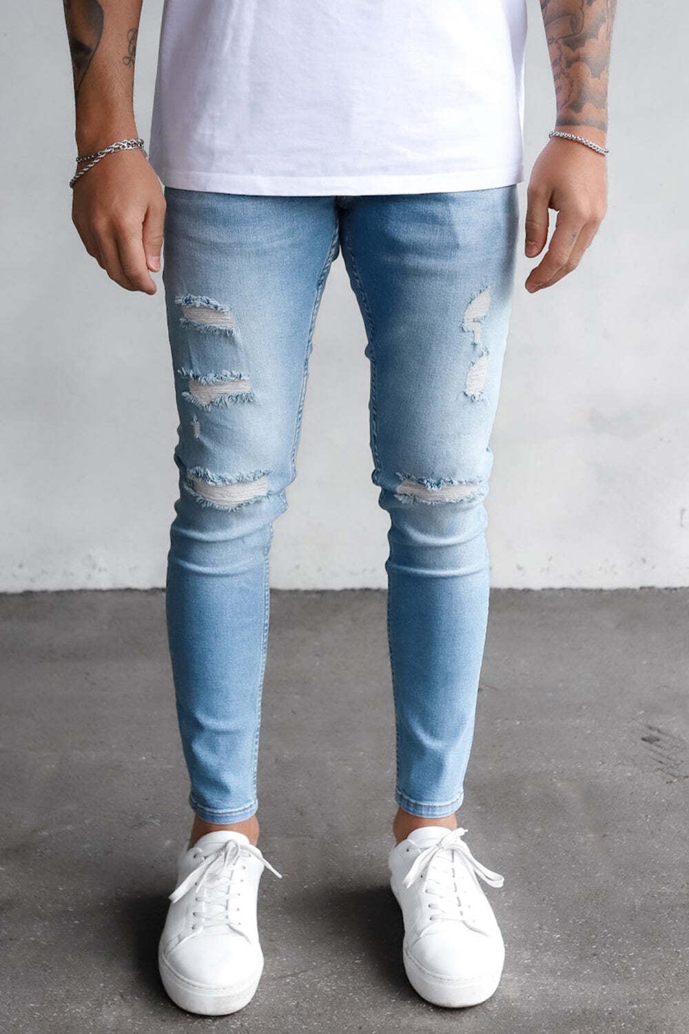 Bequeme Jeans »2Y Premium Herren 2Y Destroyed Cropped Skinny Fit Denim«, (1 tlg.)