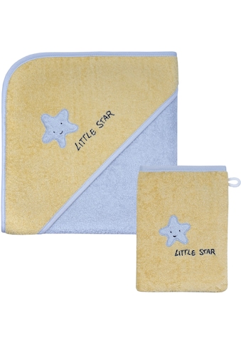 Handtuch Set »Little Star Kapuzenbadetuch 100/100 mit Waschhandschuh«, (Spar-Set, 2 St.)