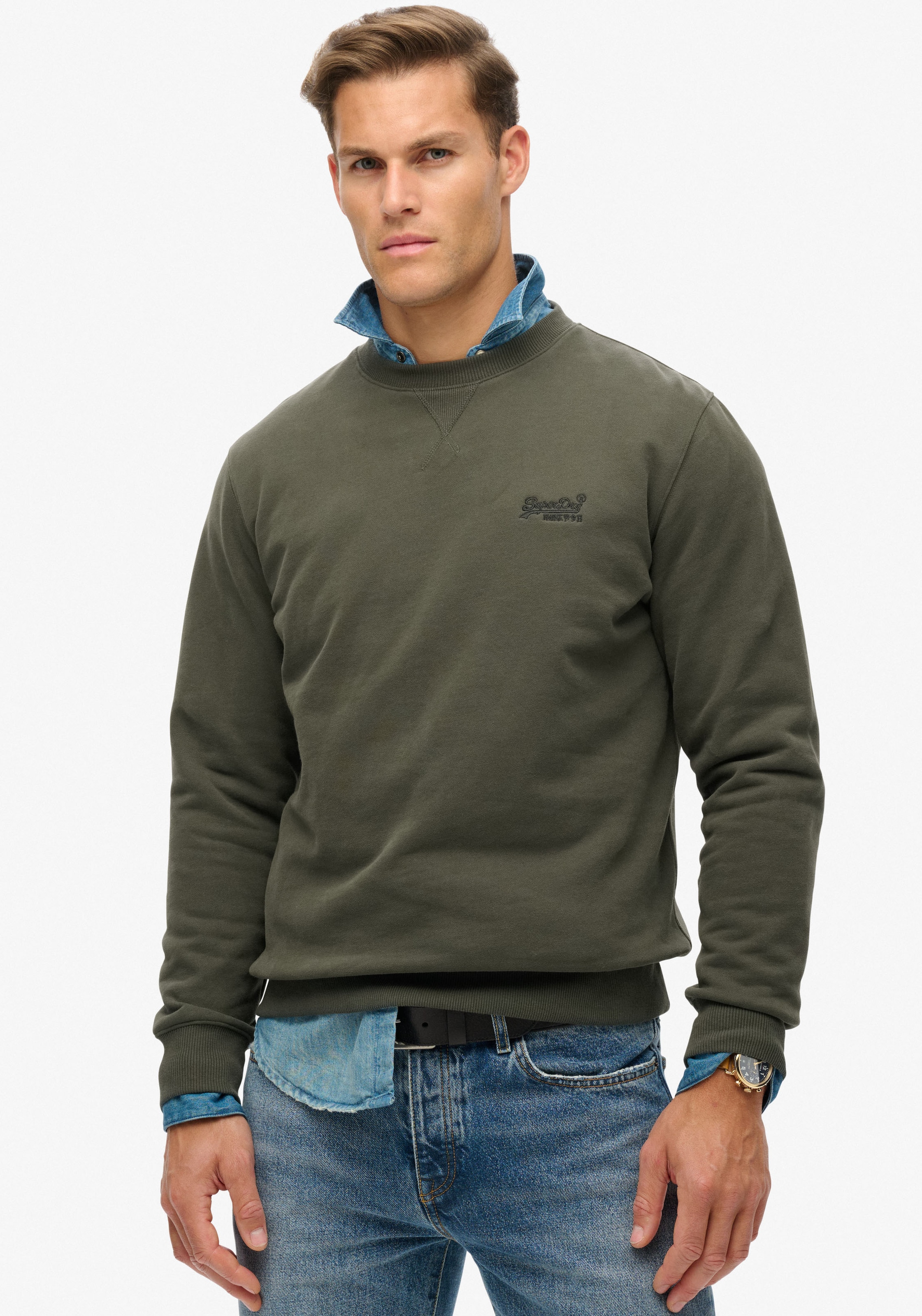 Superdry "ESSENTIAL LOGO CREW SWEATSHIRT", Baumwollmischung, loose fit günstig online kaufen
