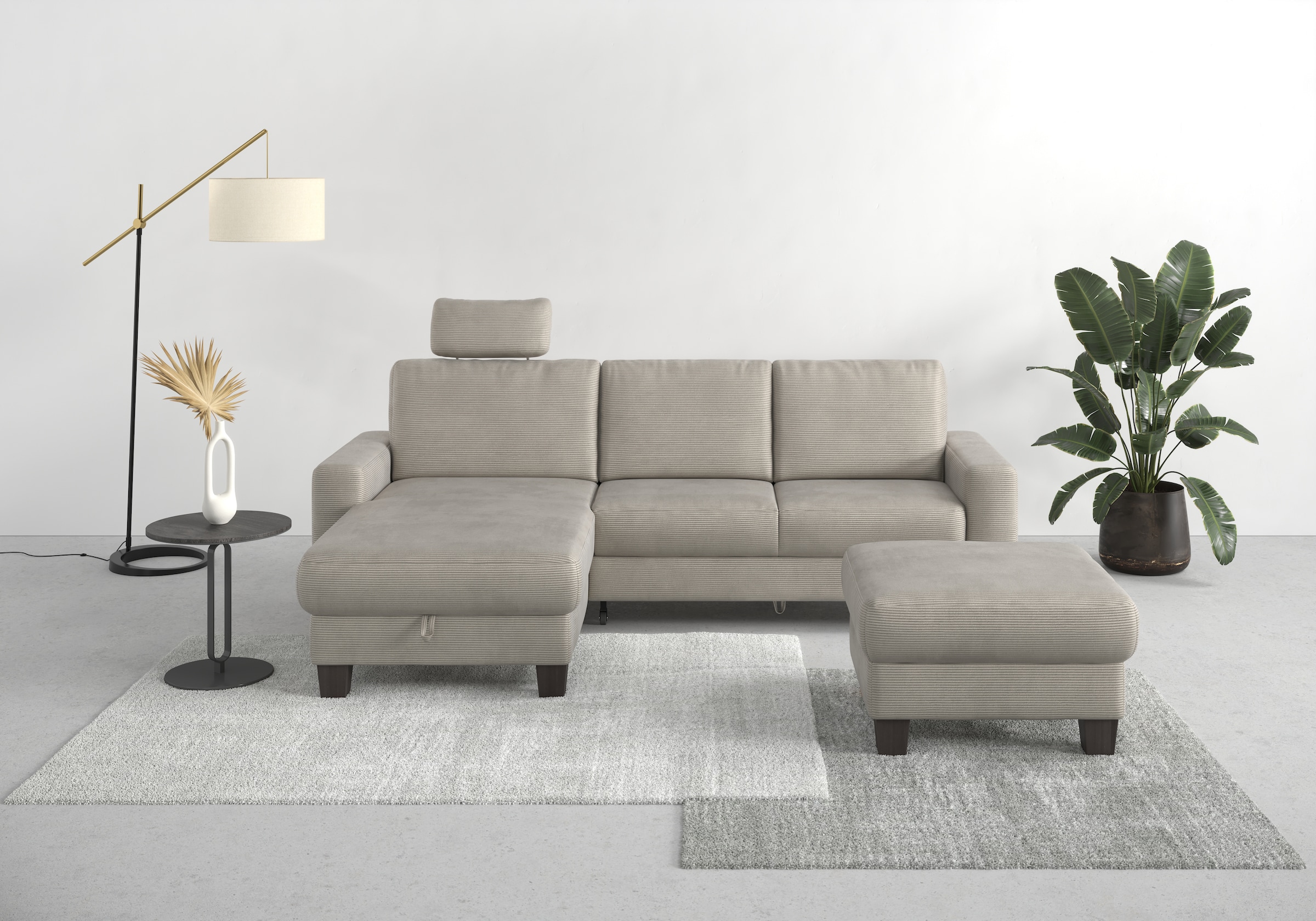 Home affaire Ecksofa "Summer L-Form", mit Recamiere, mit oder ohne Bettfunk günstig online kaufen