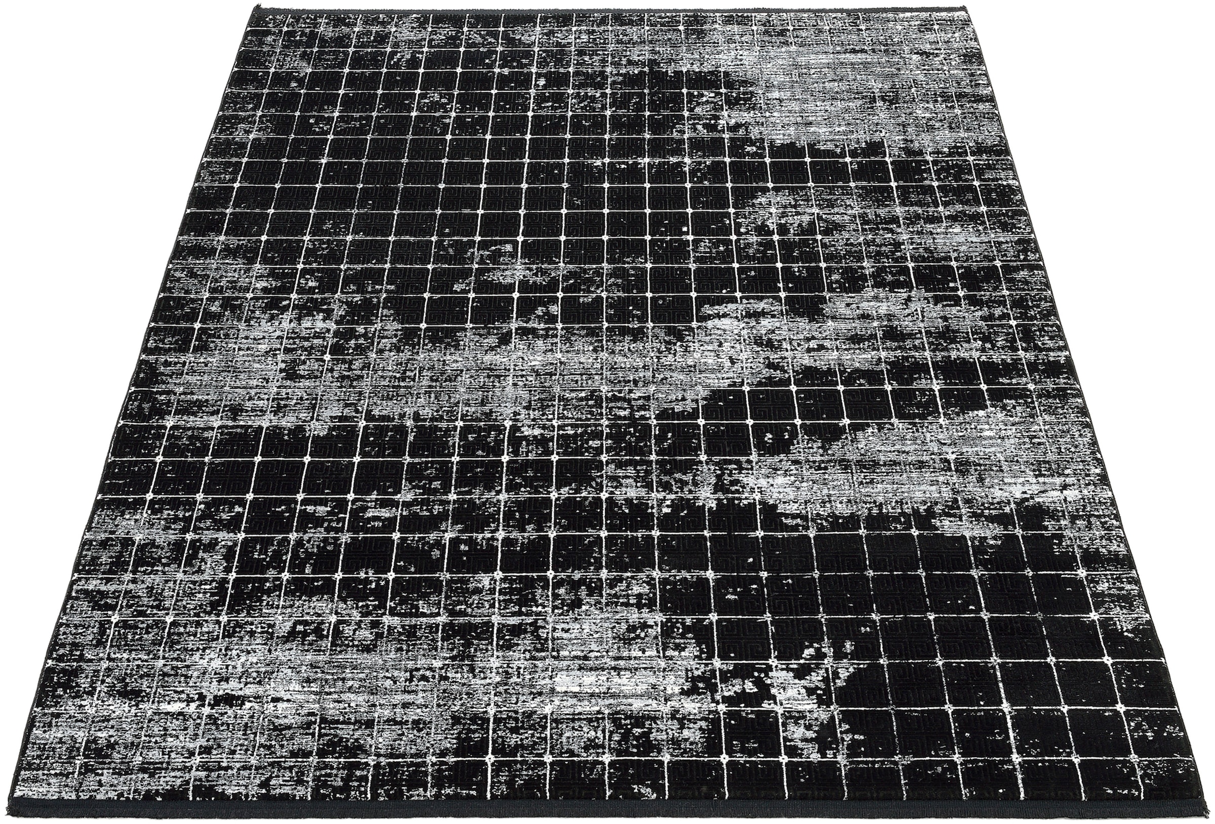 WK WOHNEN Teppich »BLACKLINE QUADRO«, rechteckig, fein eingefasst, sowie speziell veredelt, besonders flache Struktur