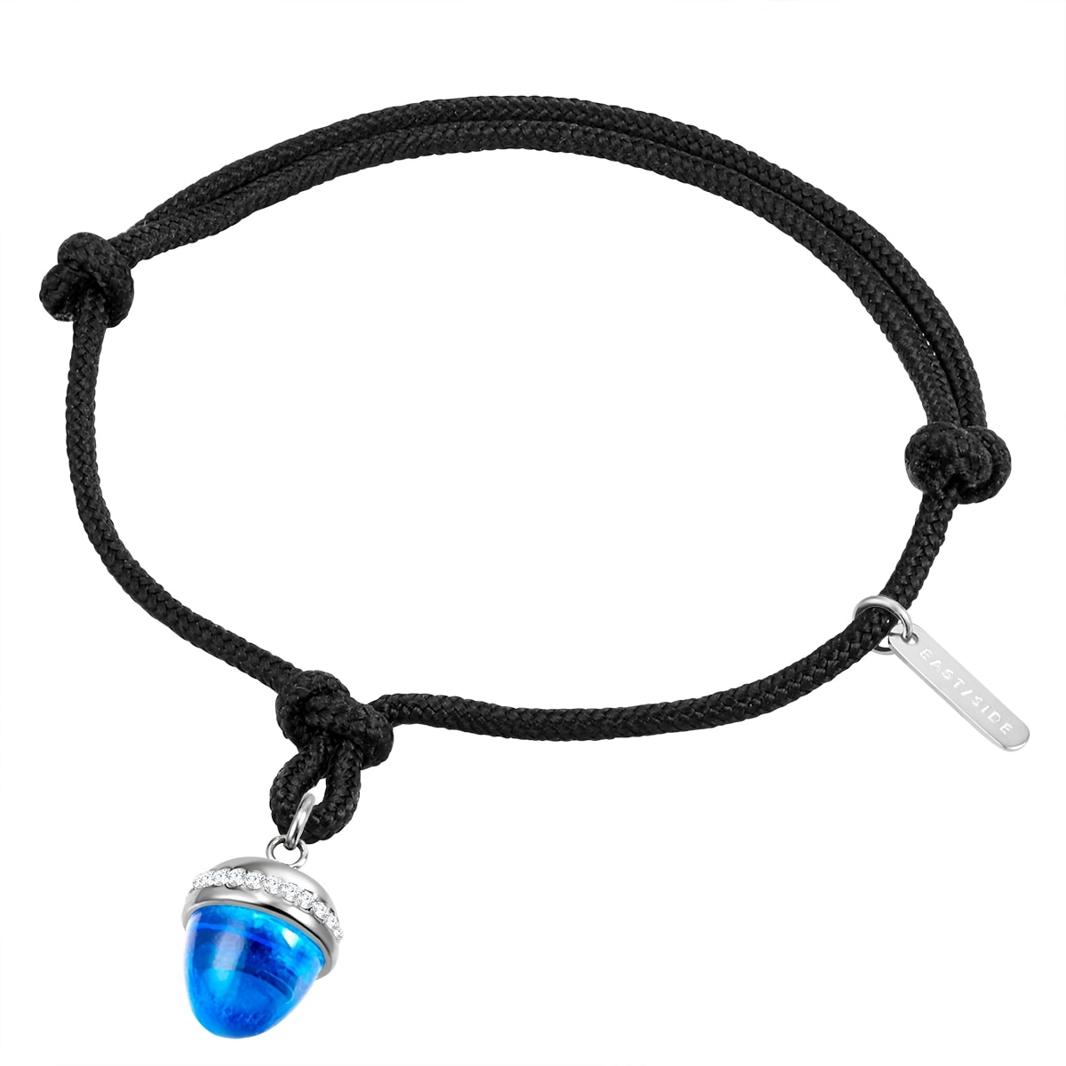 "Armband EASTSIDE ""ES393"", blau (schwarz, blau), Armbänder, Damen, Edelstahl, Armband, mit Preciosa"