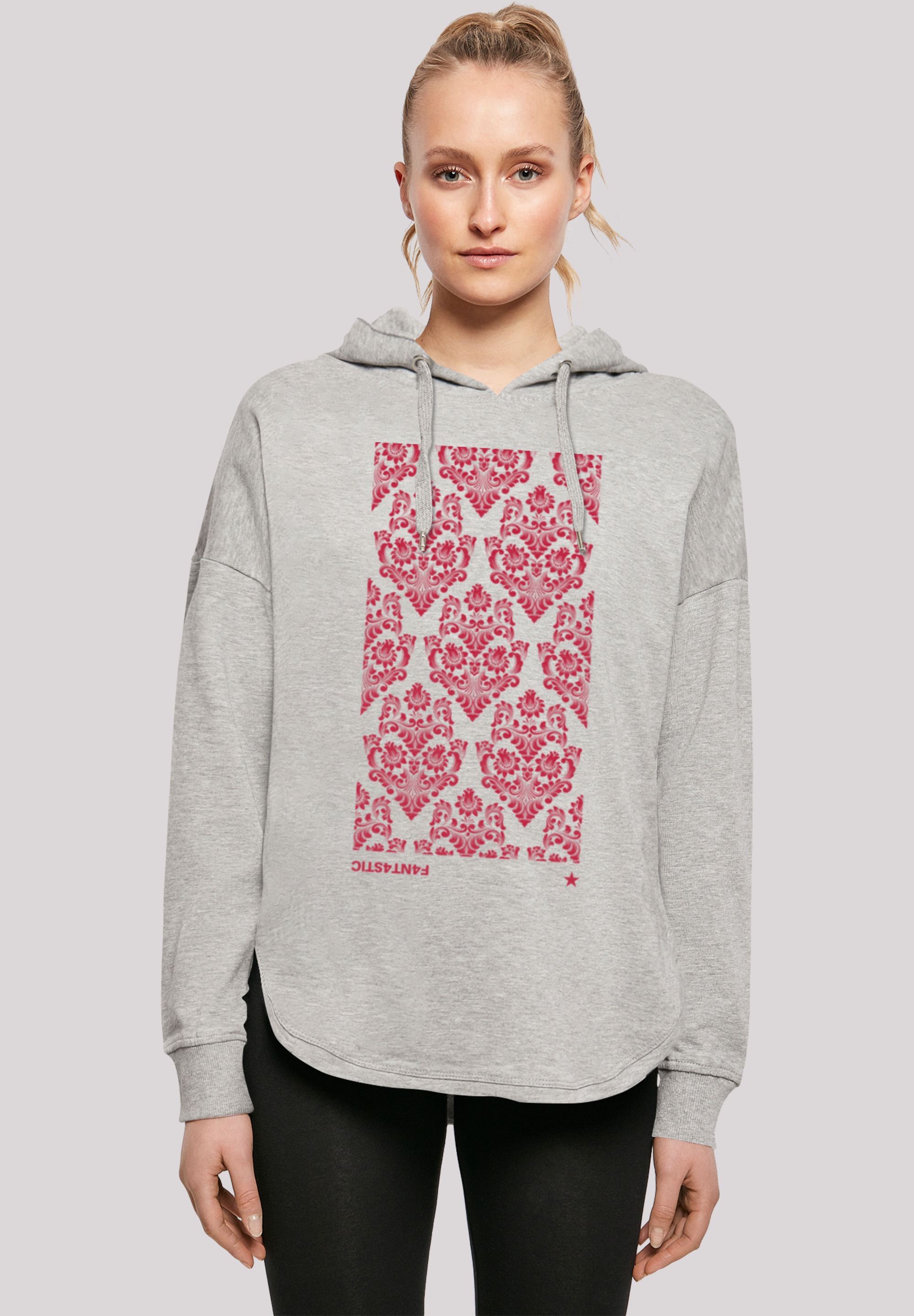 F4NT4STIC Kapuzenpullover "Blumen Muster Rot", Print