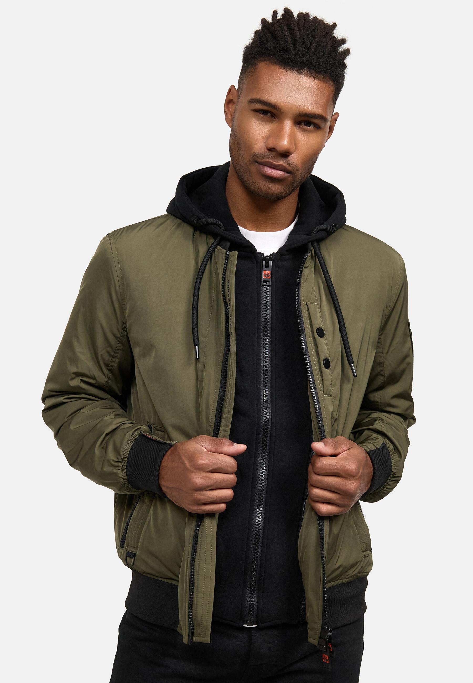 Stone Harbour Bomberjacke »Hoobo«, mit Kapuze, Stylische Herren Fliegerjacke mit abnehmbarer Innenjacke