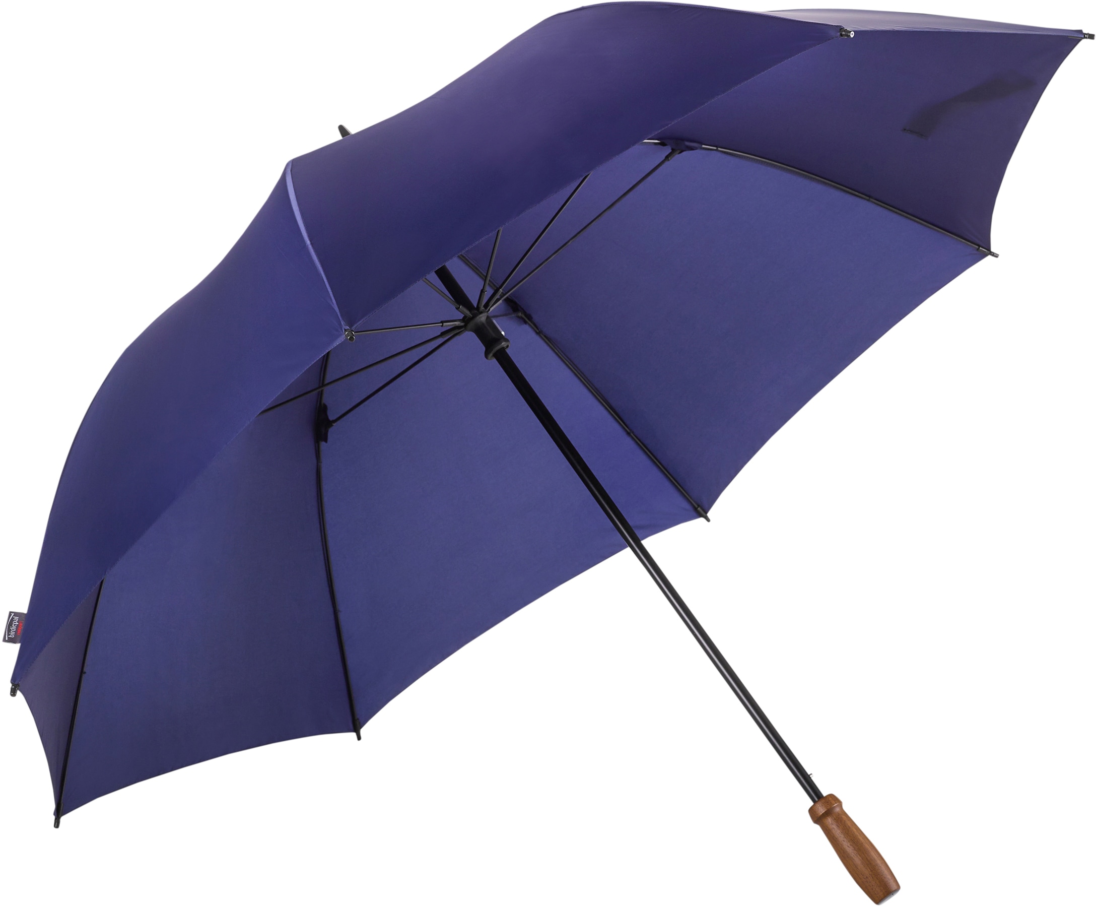 EuroSCHIRM® Partnerschirm »birdiepal® classic, marine«, Regenschirm für Zwei, mit Echtholzgriff aus Nussbaum