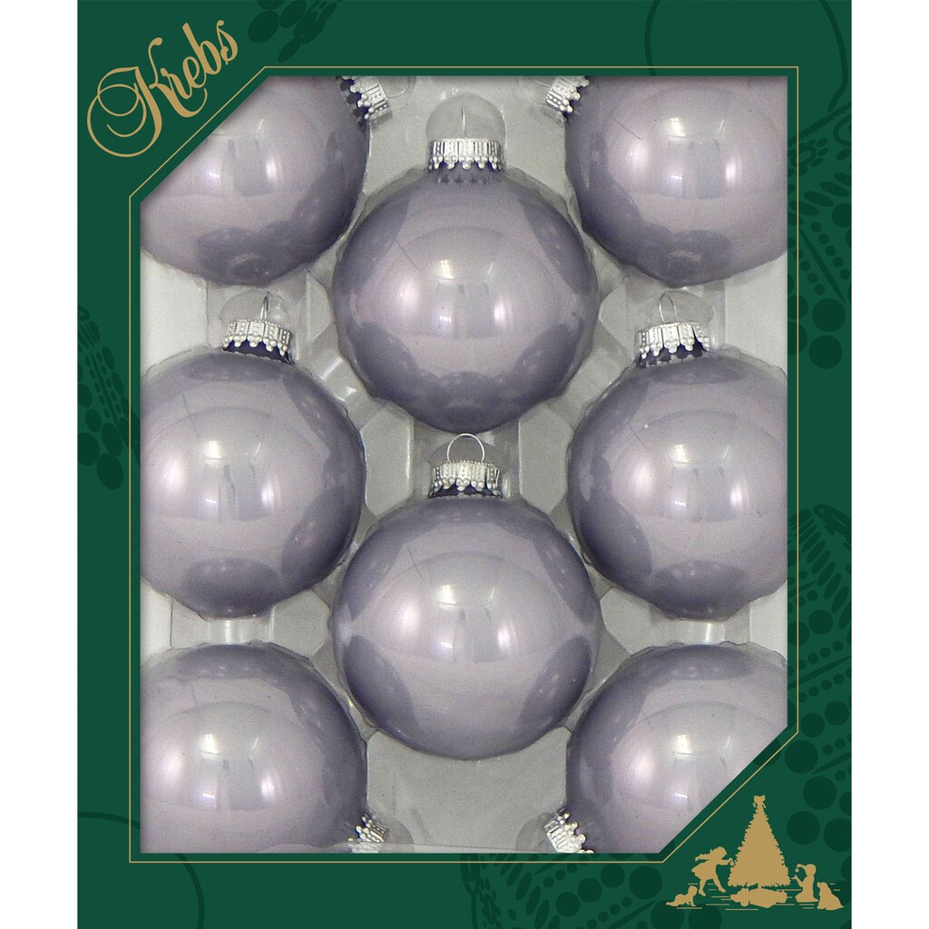 Krebs Glas Lauscha Weihnachtsbaumkugel »CBK80840, Weihnachtsdeko, Christbaumschmuck, Christbaumkugeln Glas«, (Set, 8 St.)