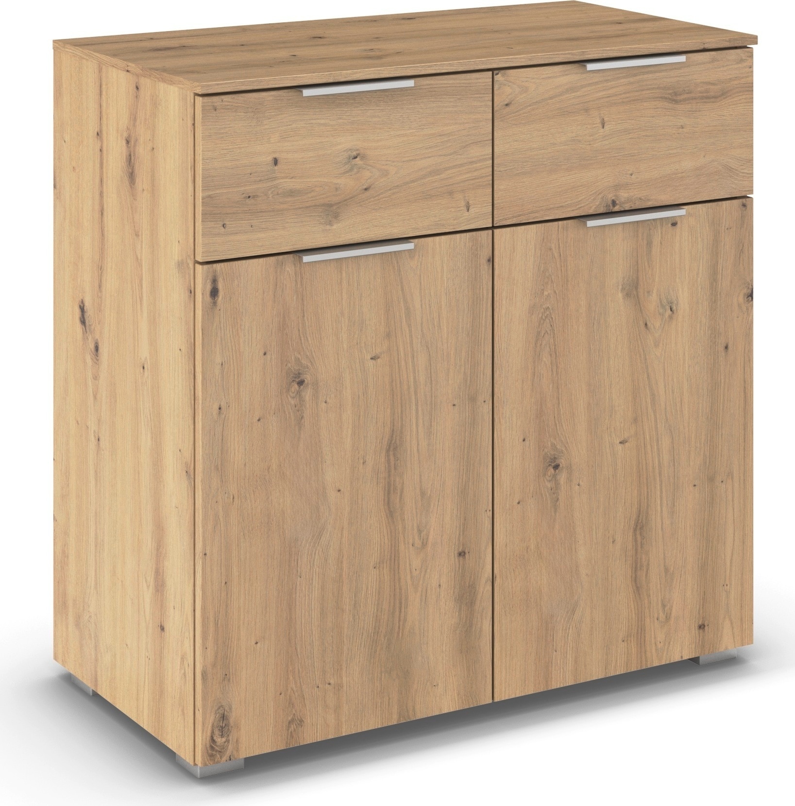 OTTO home Kombikommode "Kommode Sideboard Schubladenkommode Schlafzimmerkommode CORTONA" Breite 80 cm inkl. SOFT-CLOSE-FUNKTION, mit moderner Dekor-Front, mit 2 Schubladen und 1 verstellbaren Einlegeboden MADE IN GERMANY
