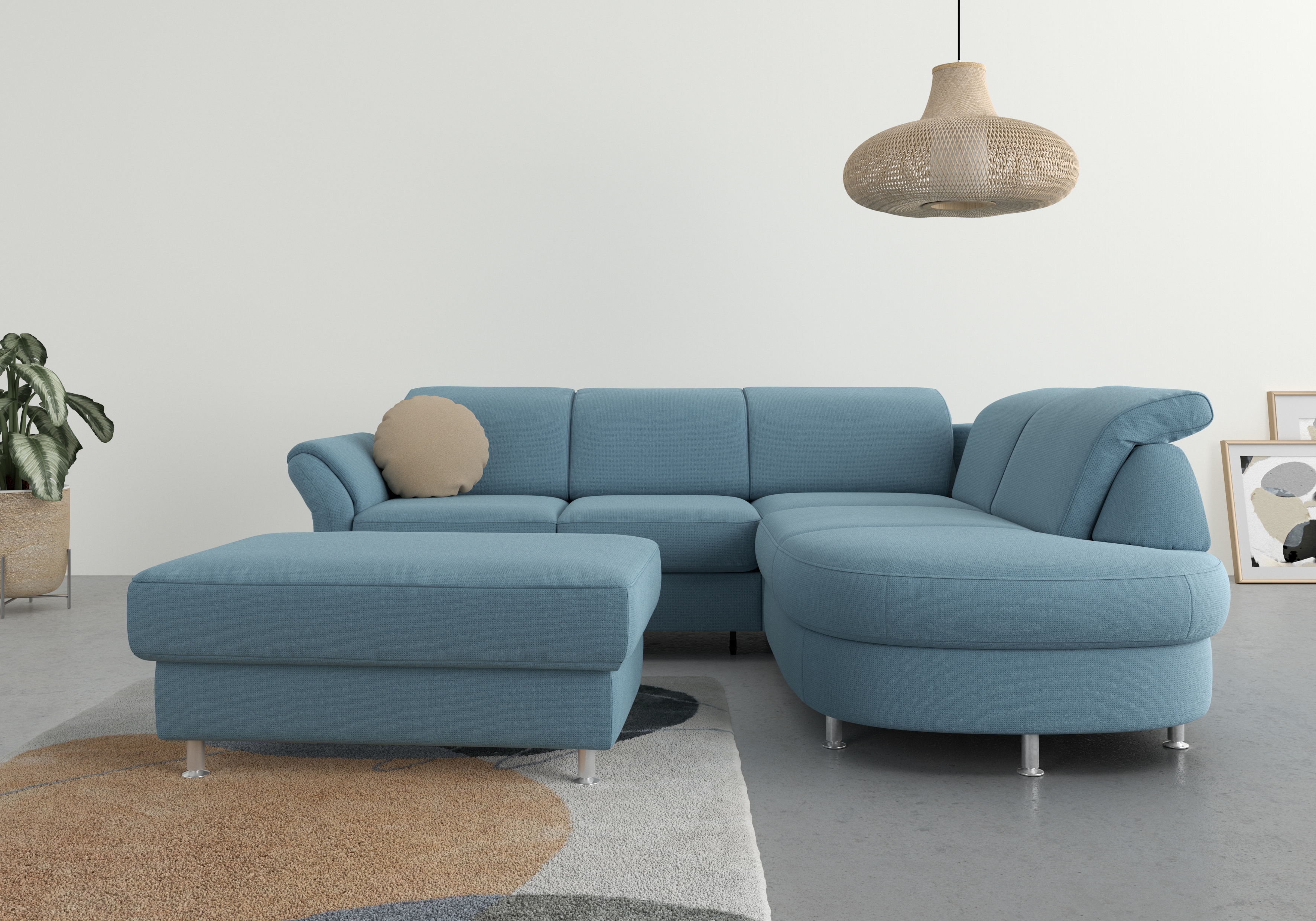 sit&more Ecksofa "Apulia L-Form" wahlweise Schlaffunktion, Bettkasten und Kopf- und Armteilverstellung