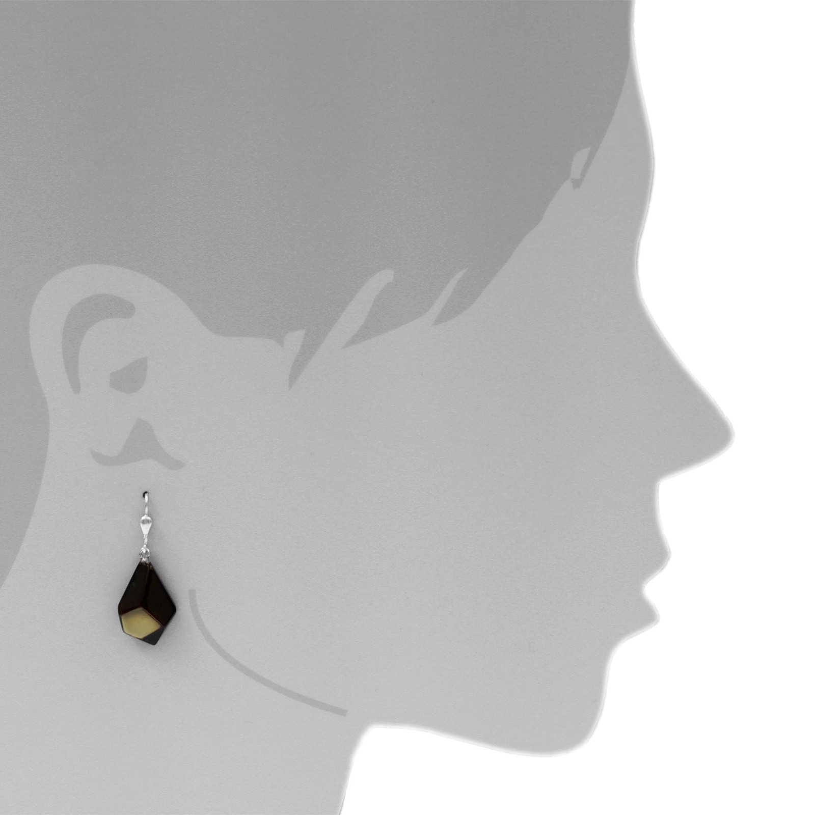 OSTSEE-SCHMUCK Paar Ohrhänger »- Trapez - Silber 925/000 - Bernstein«