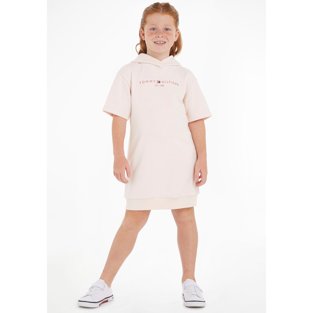 Tommy Hilfiger Sweatkleid »ESSENTIAL HOODIE DRESS S/S«, mit kurzen Ärmeln