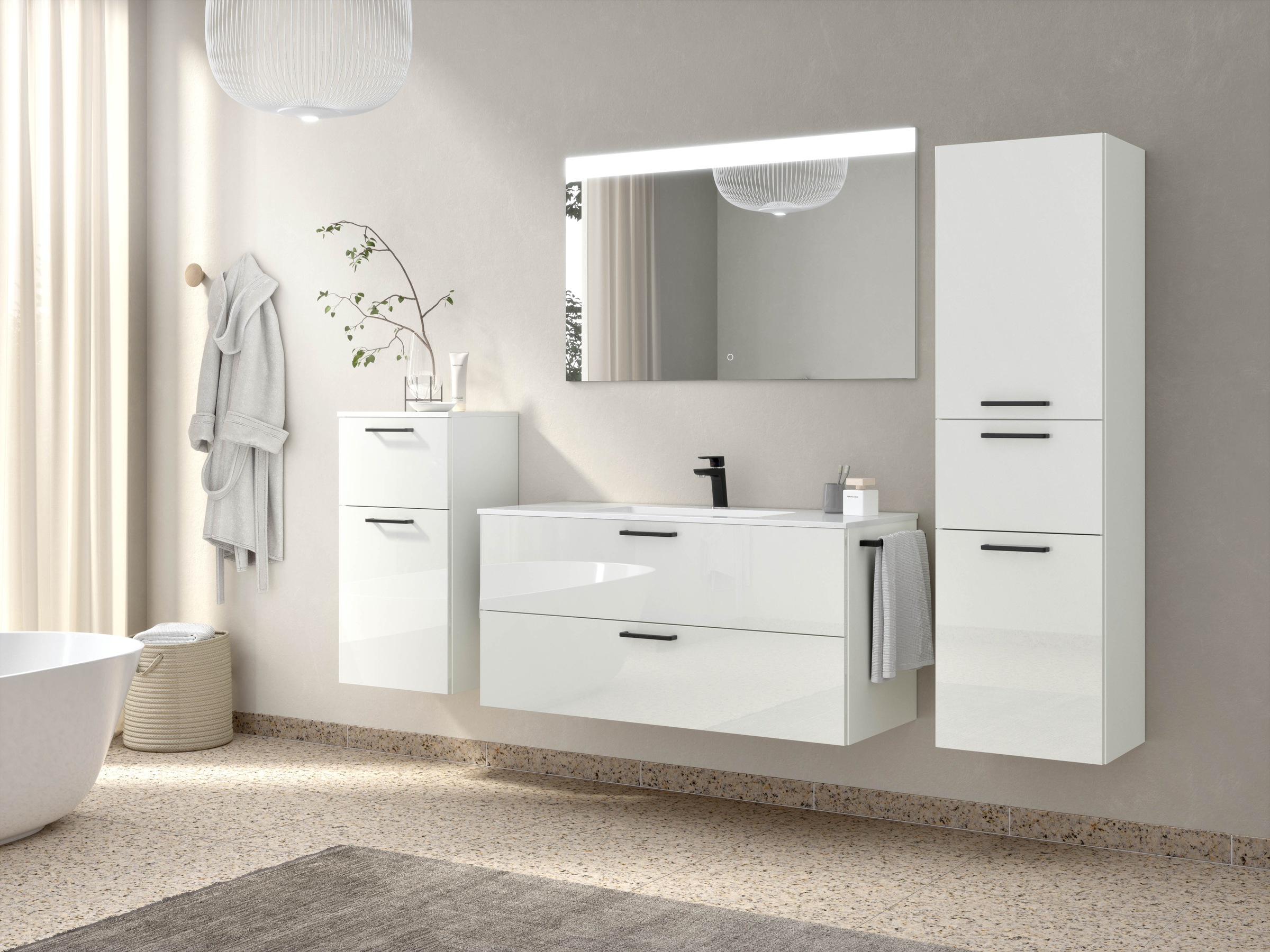 nobilia Badmöbel-Set "Tolvina" vormontiert, mit Soft-Close, 4 Stk. tlg. günstig online kaufen