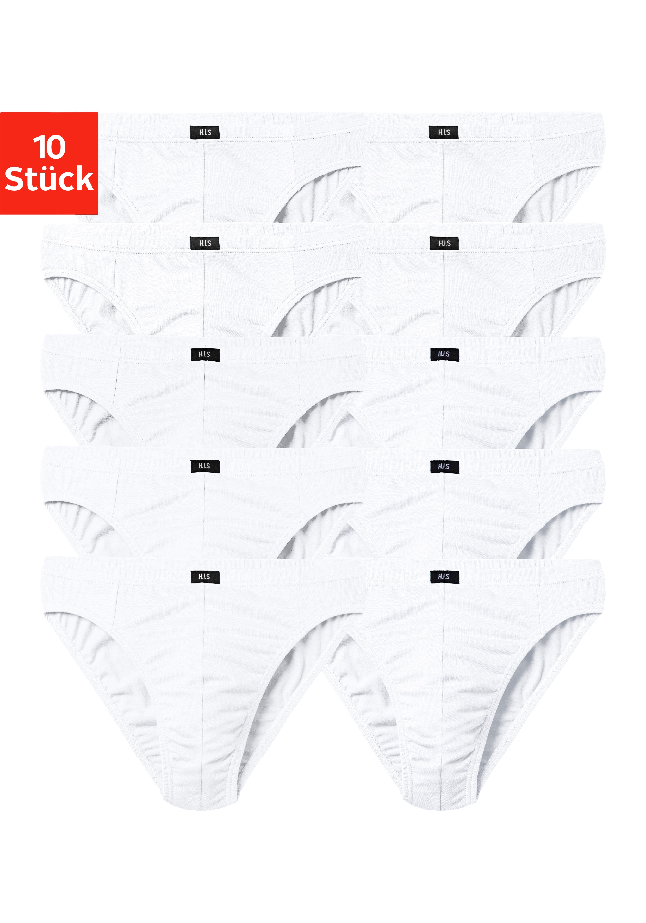 H.I.S Slip "Männer Unterhose" Packung, 10 Stk. in Unifarben