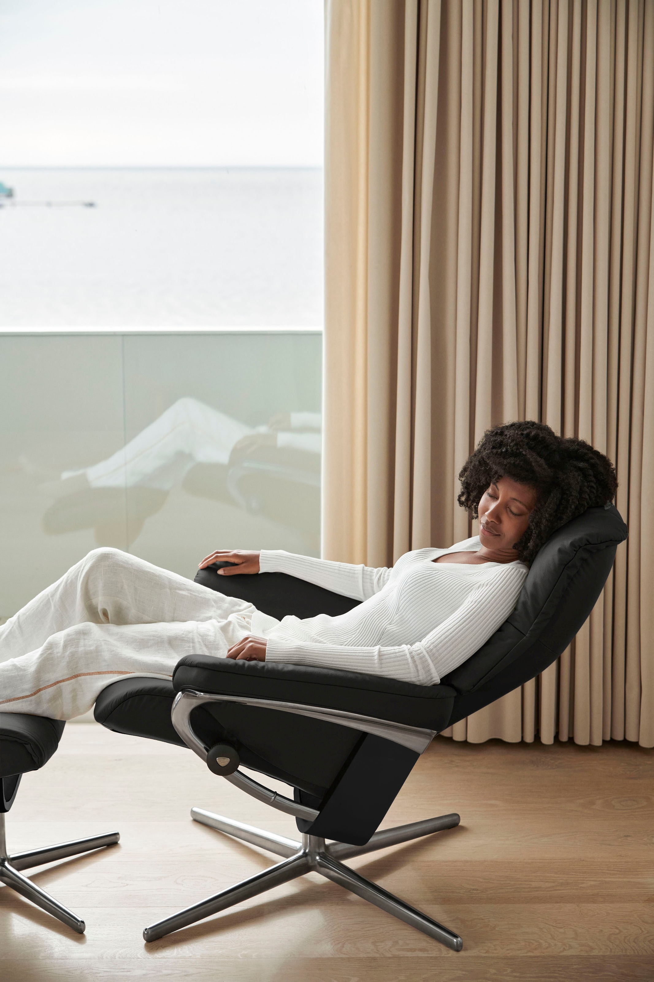 Stressless® Fußhocker »Mayfair«, mit Cross Base, Größe S, M & L, Holzakzent Schwarz