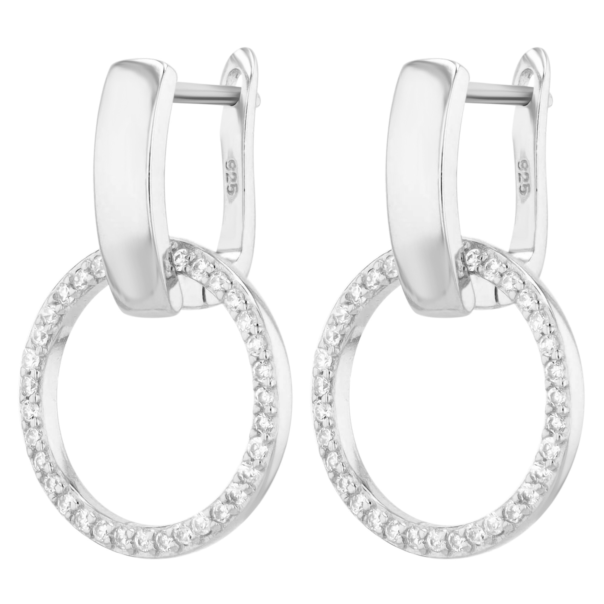 Paar Ohrhänger ADELIA´S "Damen Ohrhänger aus 925 Sterling Silber und Zirkonia", silber, Ohrringe, Damen, Damen, Silber 925 (Sterlingsilber) 9