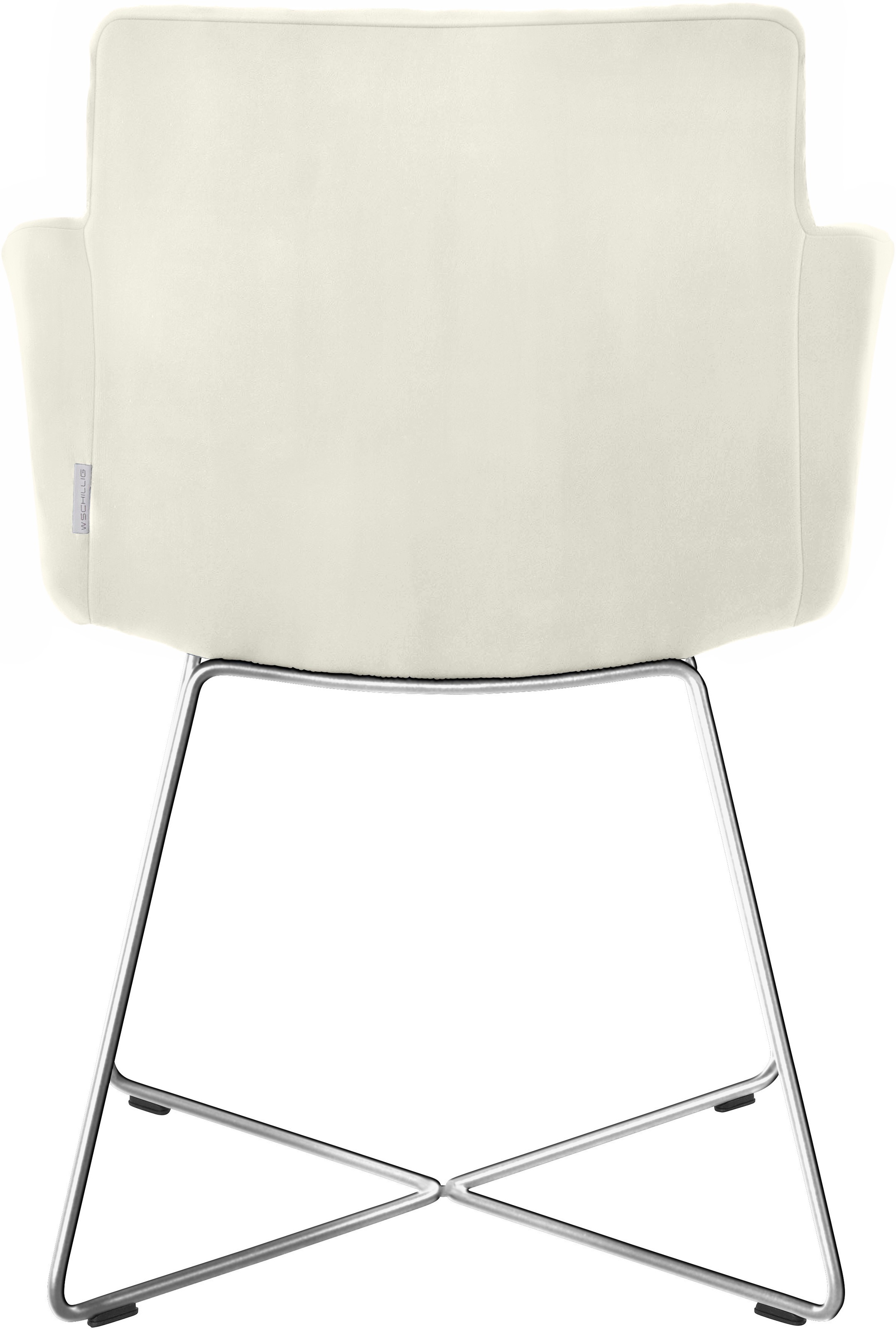 W.SCHILLIG Armlehnstuhl »jakob«, Longlife Xtra-Leder Z59, mit Drahtrohrgestell in Chrom glänzend