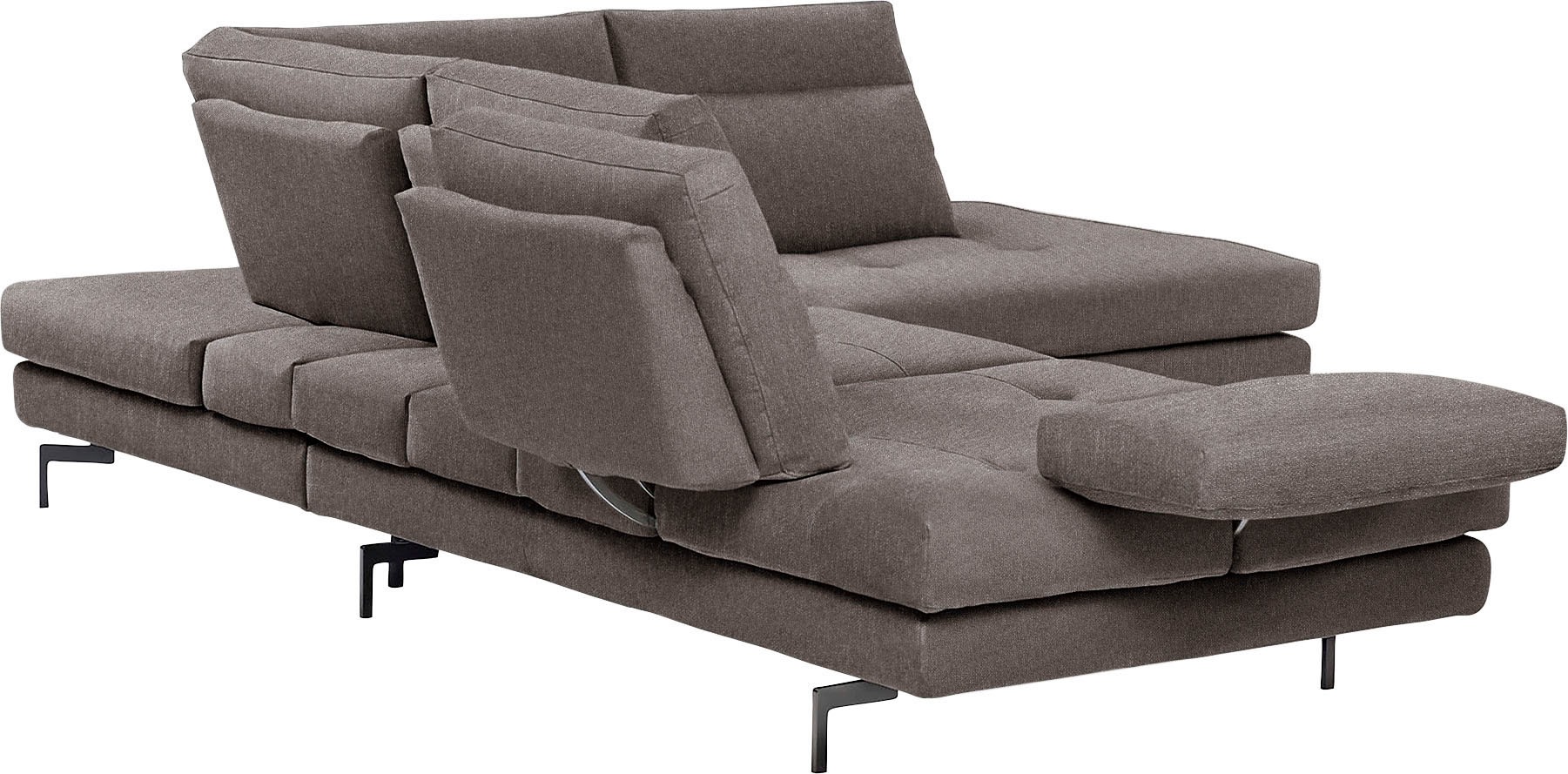 CALIA ITALIA Ecksofa »Toby Wing, L-Form, Designsofa mit sensationellem Sitzkomfort«, Sitztiefenverstellung, funktionale Ecke, Füße in schwarz matt