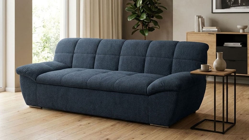 OTTO home 2-Sitzer "Salltum 211 cm breit, formschön, komfortabel" mit Ziernähen in Rücken und im Sitz, pflegeleichter Bezug