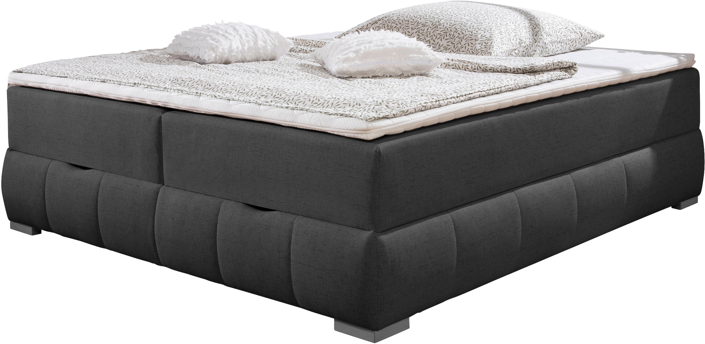 OTTO home Boxbett »Wehma«, ohne Kopfteil, inklusive Topper und Bettkasten