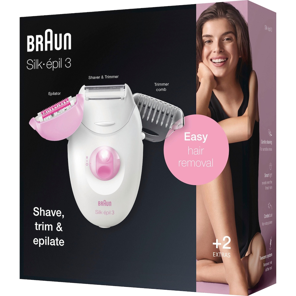 Braun Epilierer »Silk-épil 3 3-270«, 3 St. Aufsätze