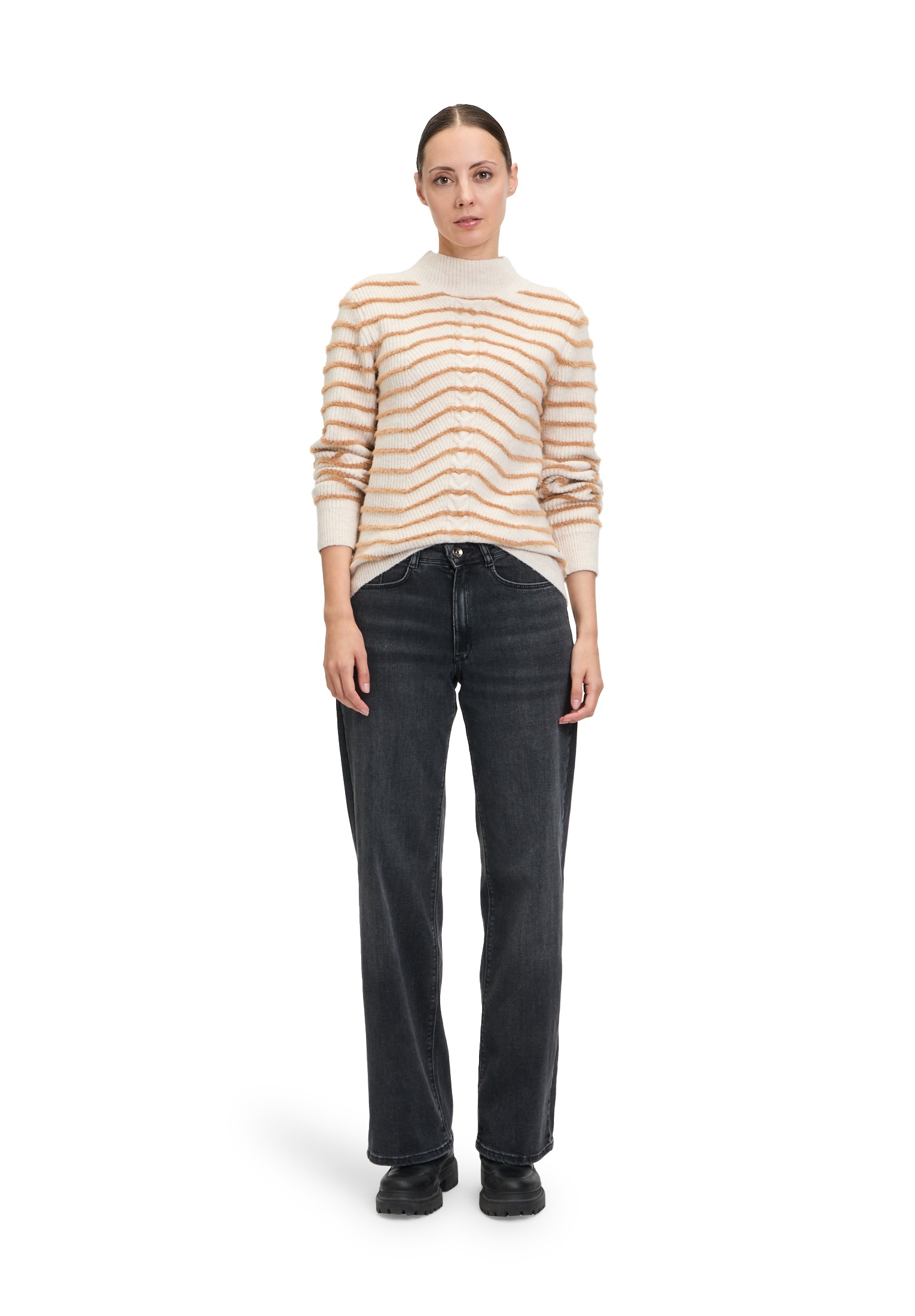 Betty&Co Strickpullover »Betty & Co Strickpullover mit Rundhalsausschnitt«, (1 tlg.), Struktur