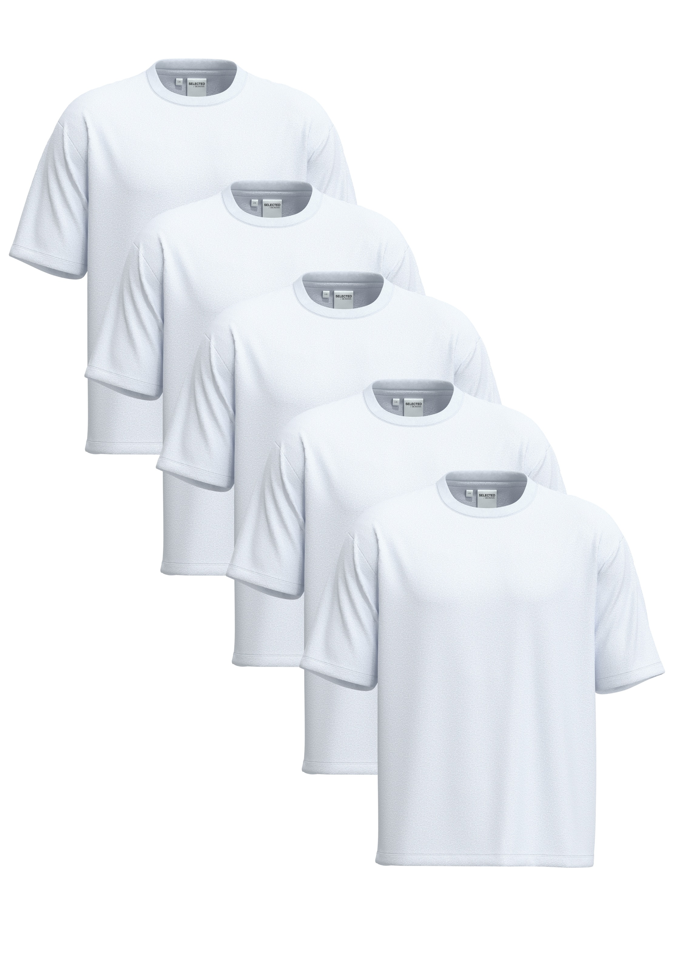 SELECTED HOMME Rundhalsshirt "SLHCORMAC SS O-NECK TEE 5 PACK NOOS", (Packun günstig online kaufen