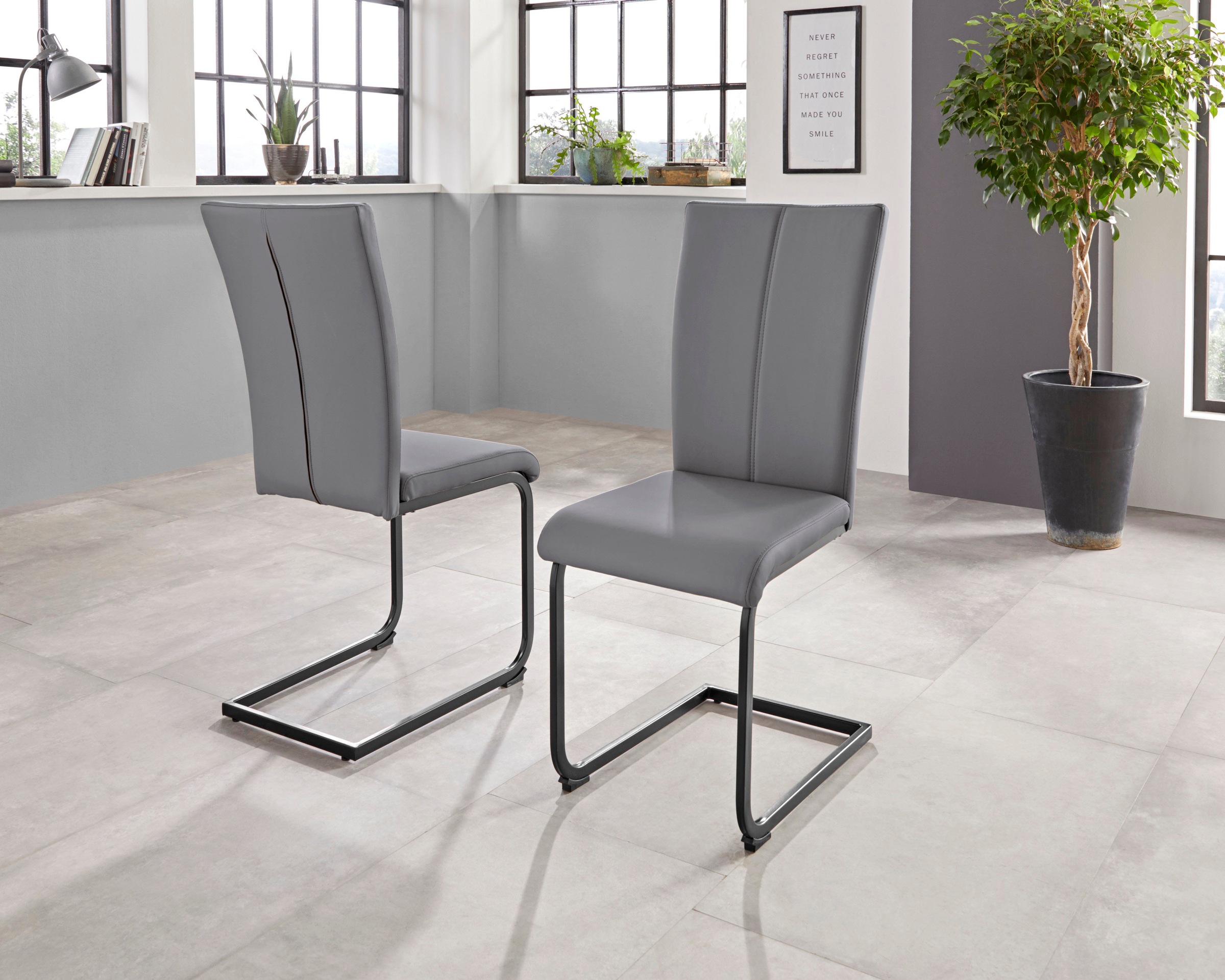 Home affaire Freischwinger "Oliver" () 2 Stk.Stuhl belastbar bis 120 Kg günstig online kaufen