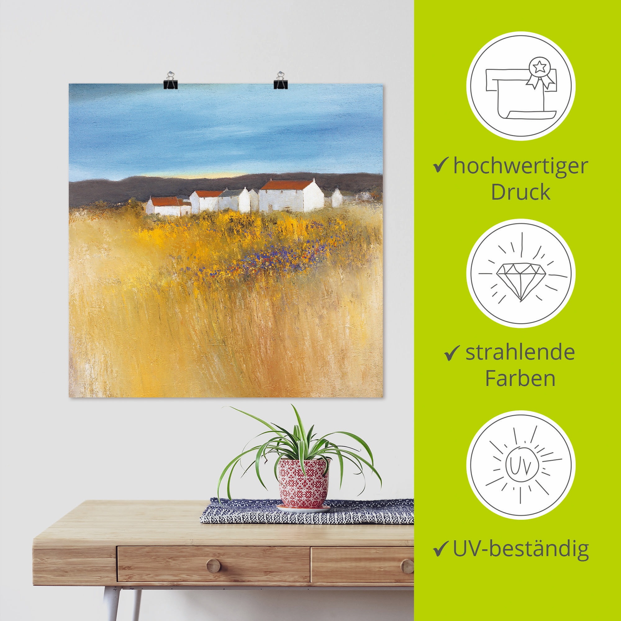 Artland Poster »Sommerfeld«, Felder, (1 St.), als Leinwandbild, Wandaufkleber oder Poster in versch. Größen