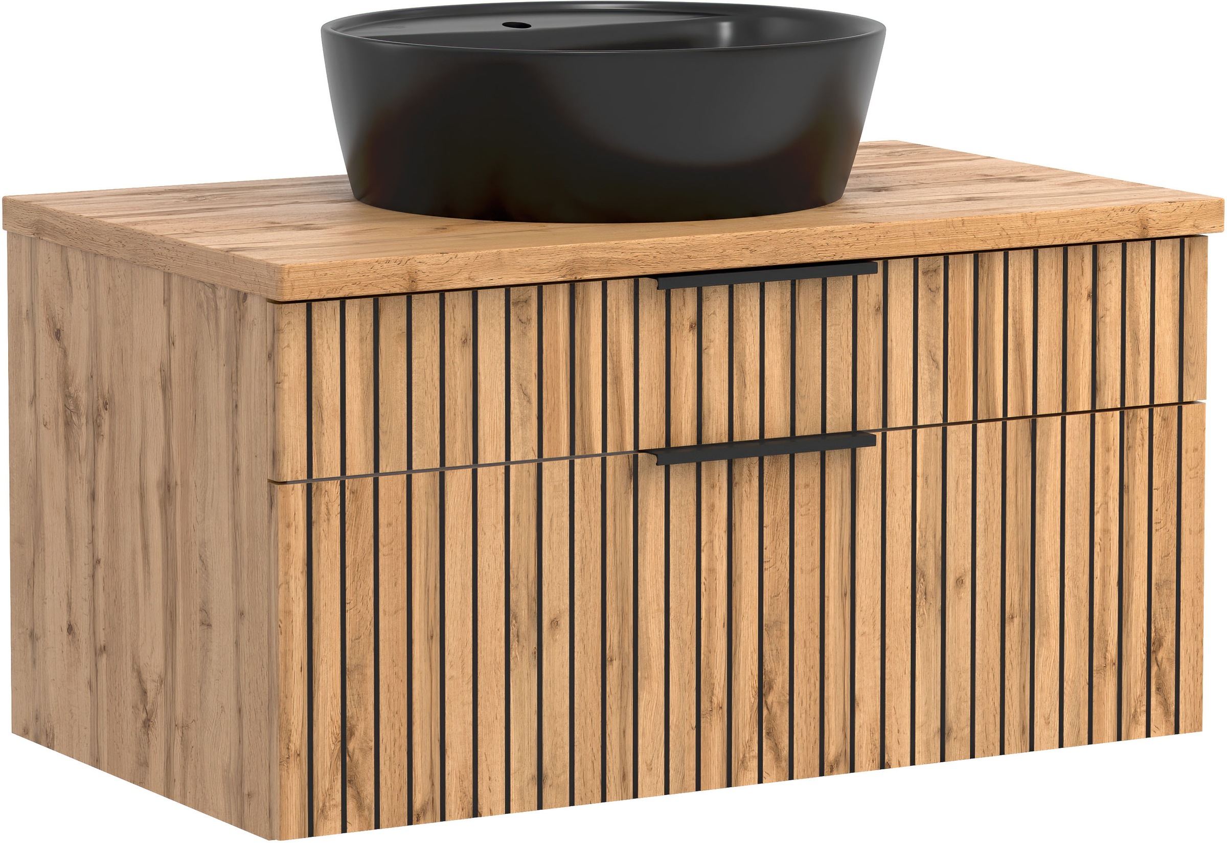 welltime Badmöbel-Set »Welltime, Carlton Waschtisch-Set, 80 oder 120 cm, gestreift«, (2 St.)