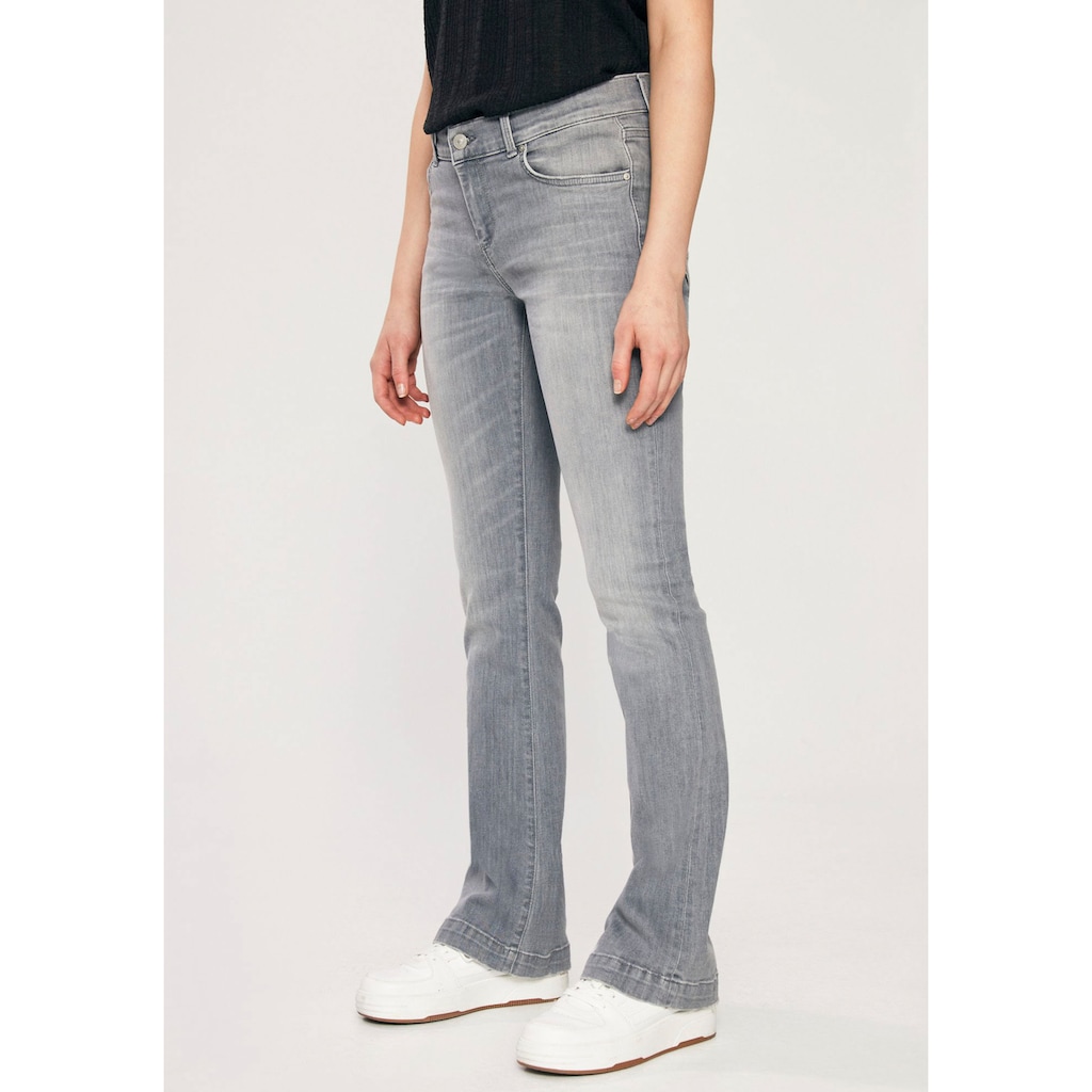 Damenmode Jeans LTB Schlagjeans »FALLON«, mit weit ausgestelltem Bein, normaler Leibhöhe und Stretch-Anteil grau
