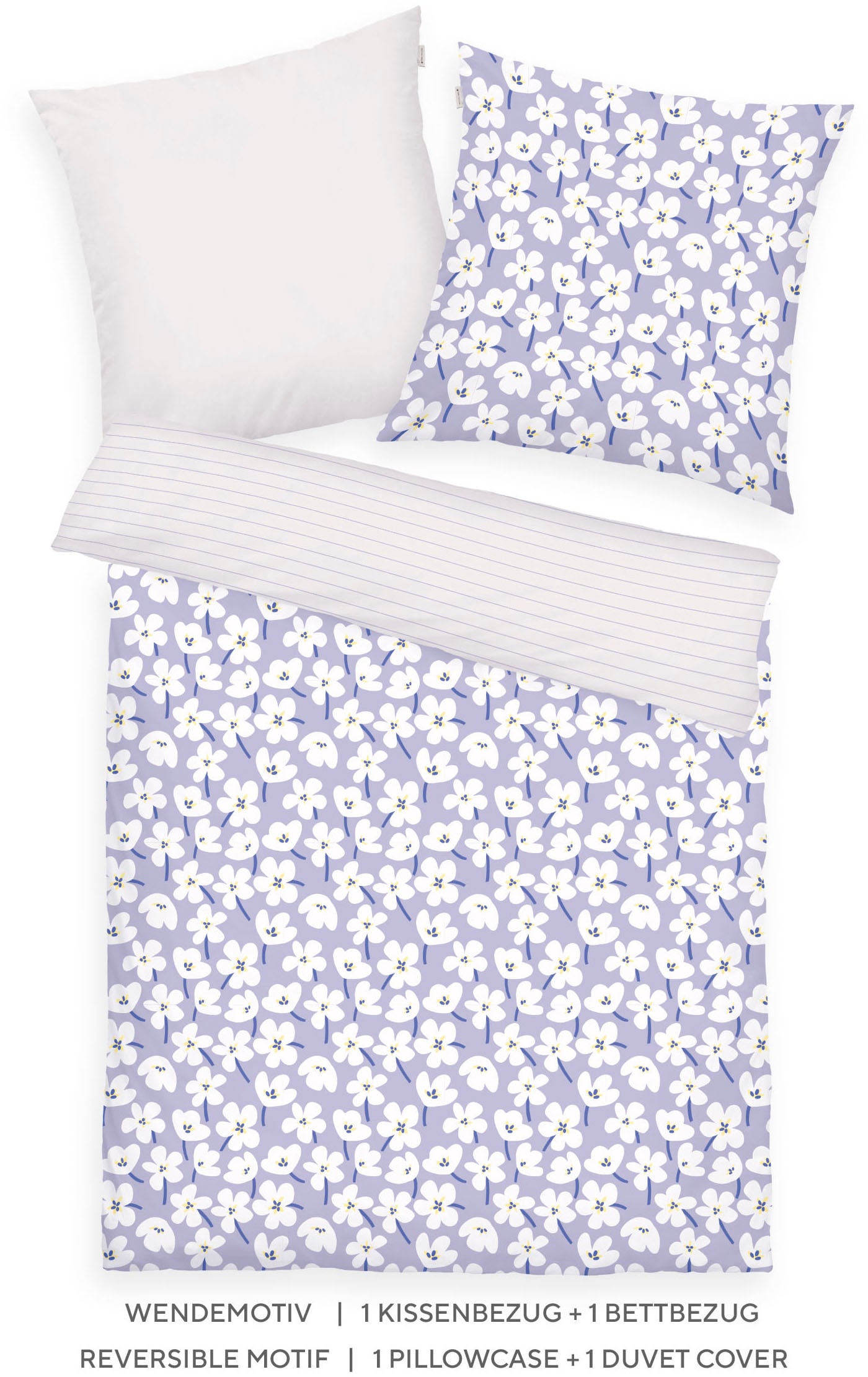 TOM TAILOR HOME "FRESH FLOWERS 135x200cm, 155x220cm oder 200x220cm" 2 Stk. new bedroom, mit farbigem Markenreißverschluss