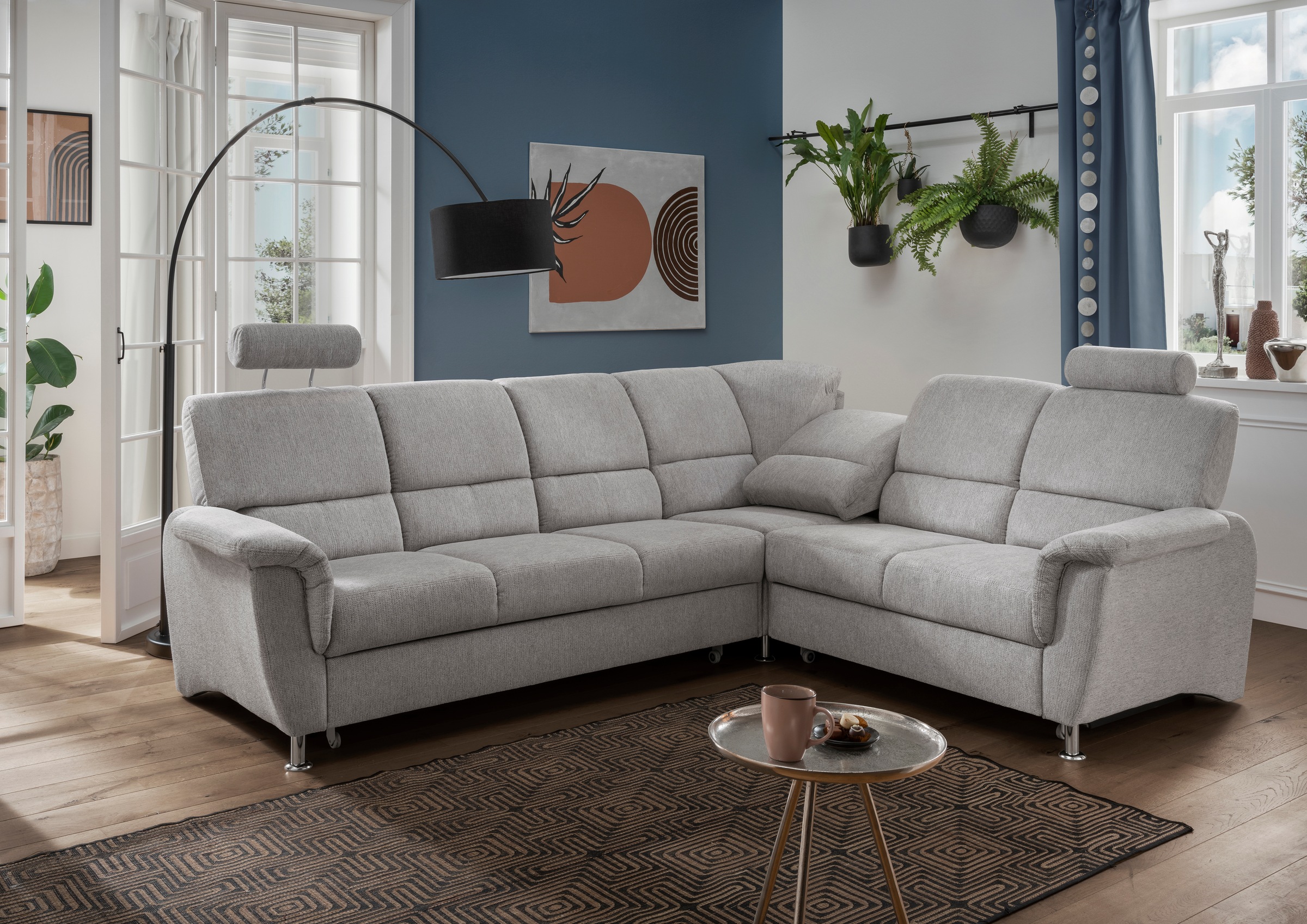 Home affaire Ecksofa "Pisa L-Form, mit Schlaffunktion, Stauraum, 2x höhenve günstig online kaufen