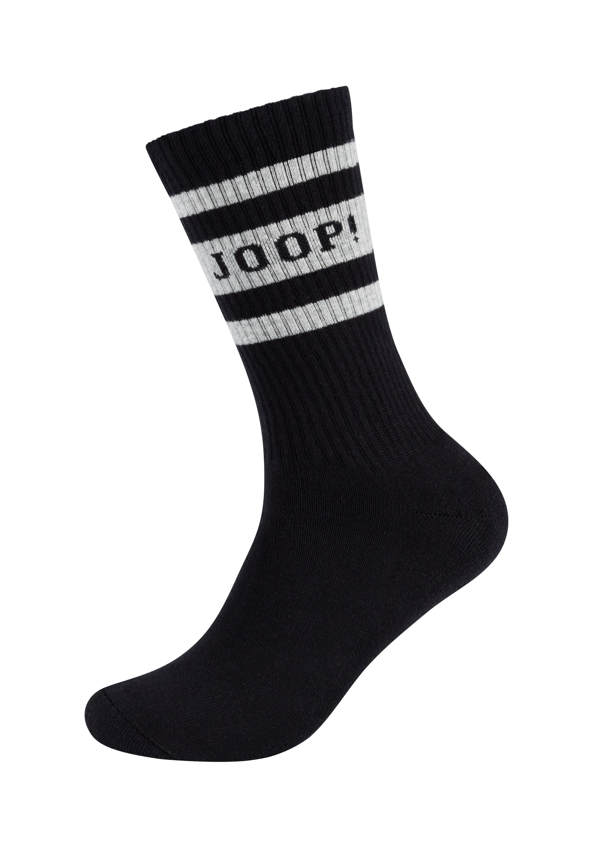 JOOP! Kniestrümpfe »premium essentials«, (2er Pack), am Bund mit Logoschriftzug