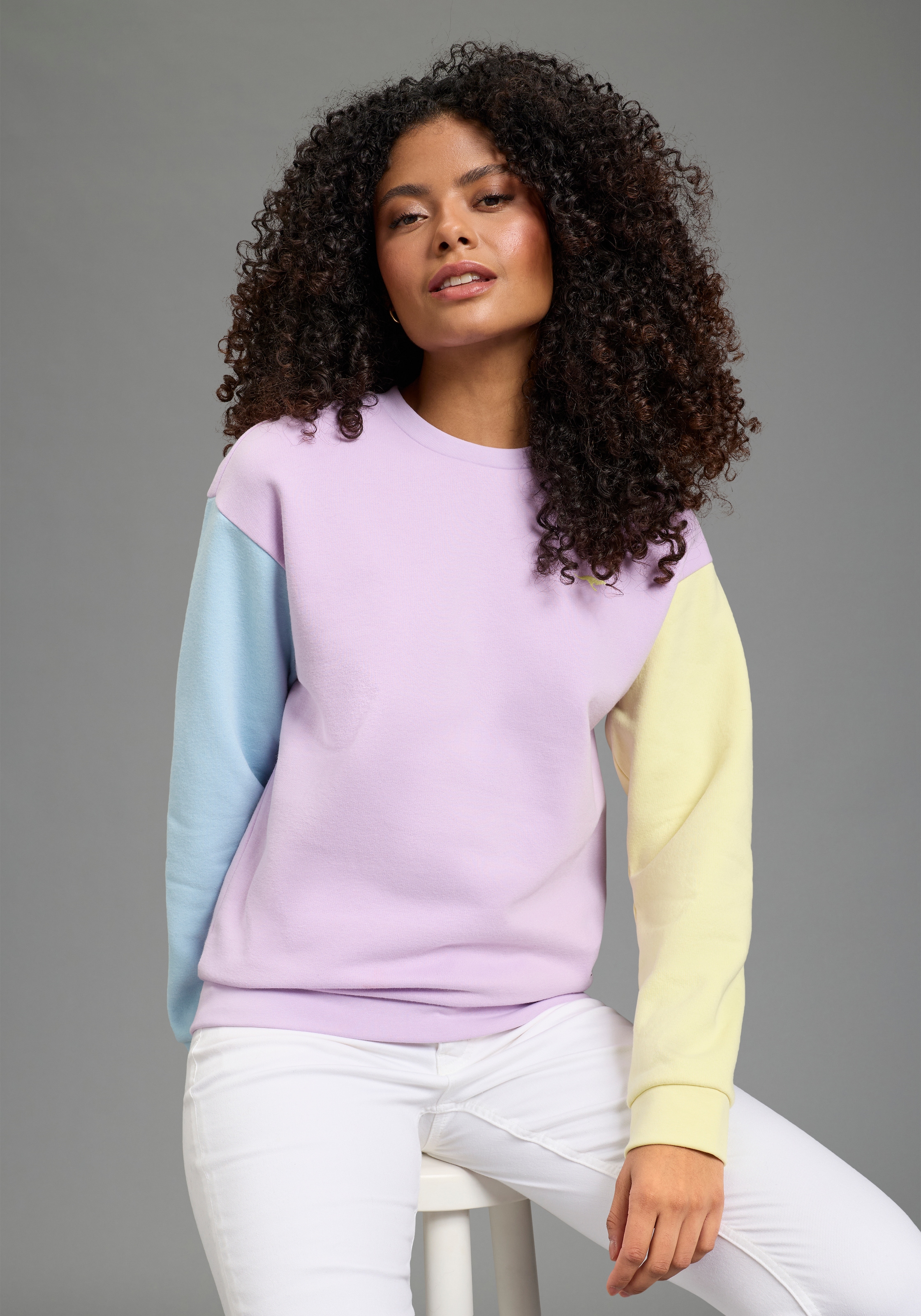 Sweat Femme KangaROOS Colorblock Coupe Régulière - Taille 10 (M) Manches Longues