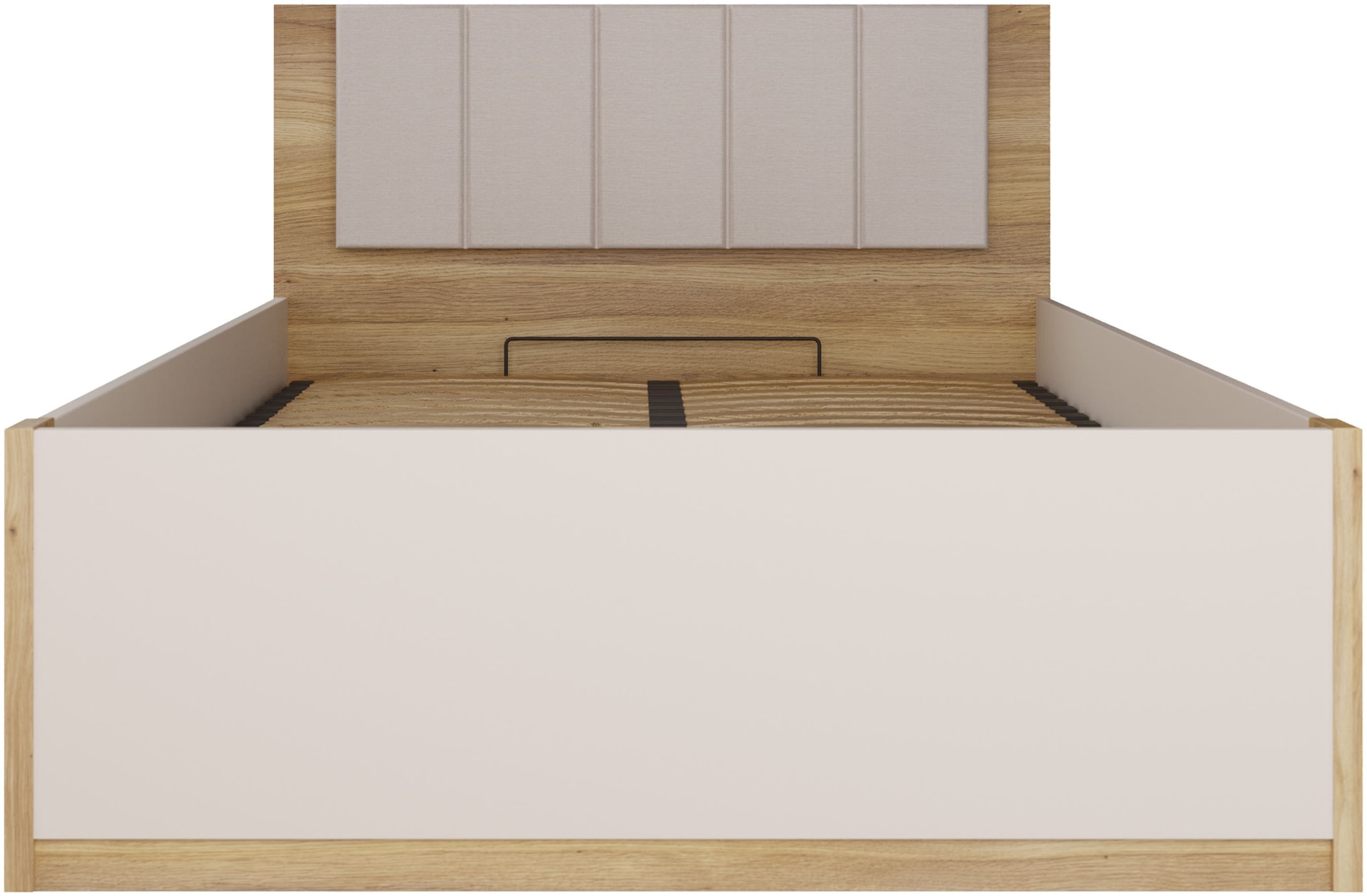 FORTE Bettgestell »Oak Squere« B/H/T :125,8/90/205,2  cm aufklappbarer Lattenrost, Stauraum