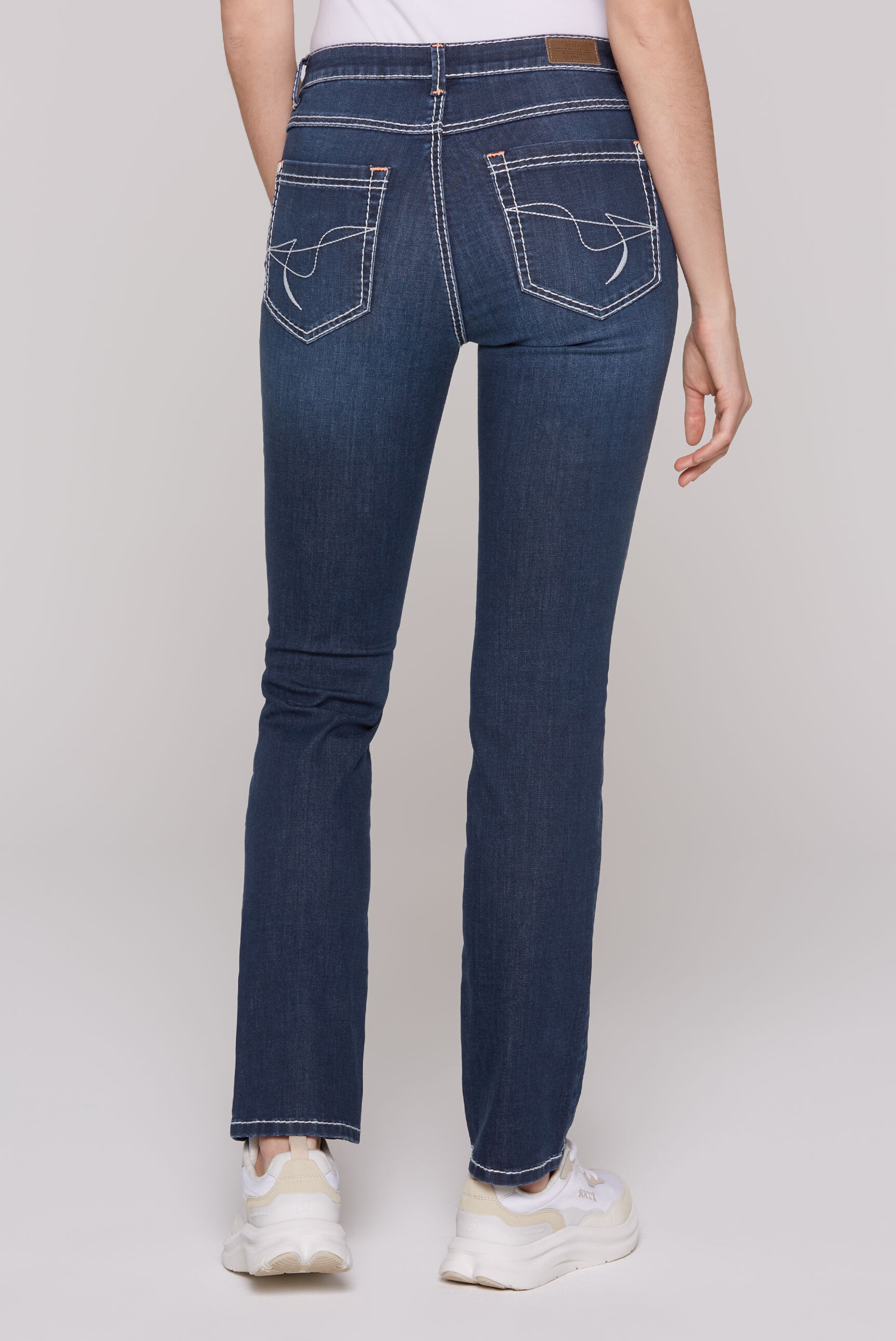 SOCCX Regular-fit-Jeans mit breiten Nähten