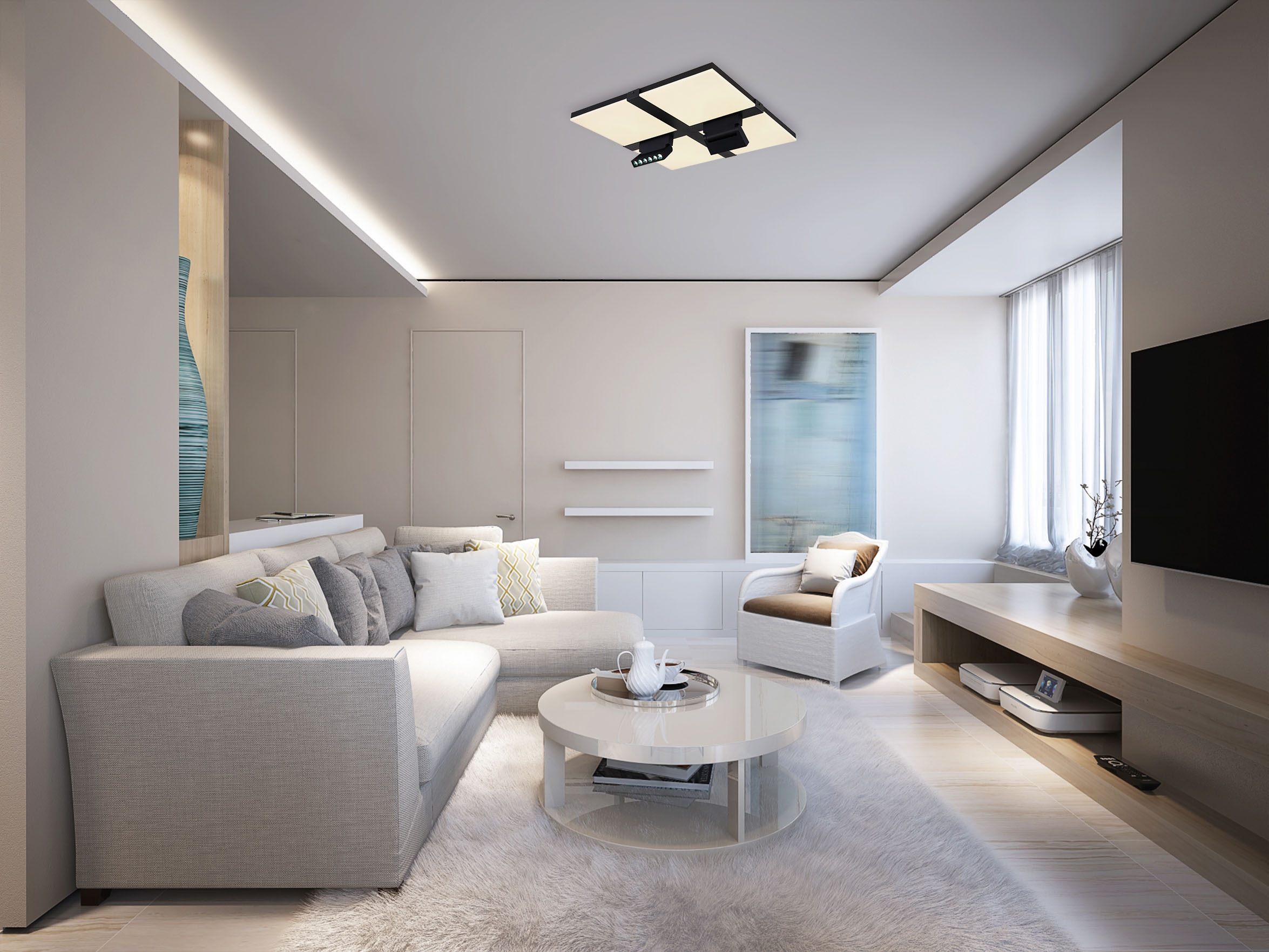 GLOBO LIGHTING LED Deckenleuchte »VILLSI«, Leuchtmittel LED-Modul | LED fest integriert, Deckenlampe/rund/Wohnzimmer/Schlafzimmer/elegant
