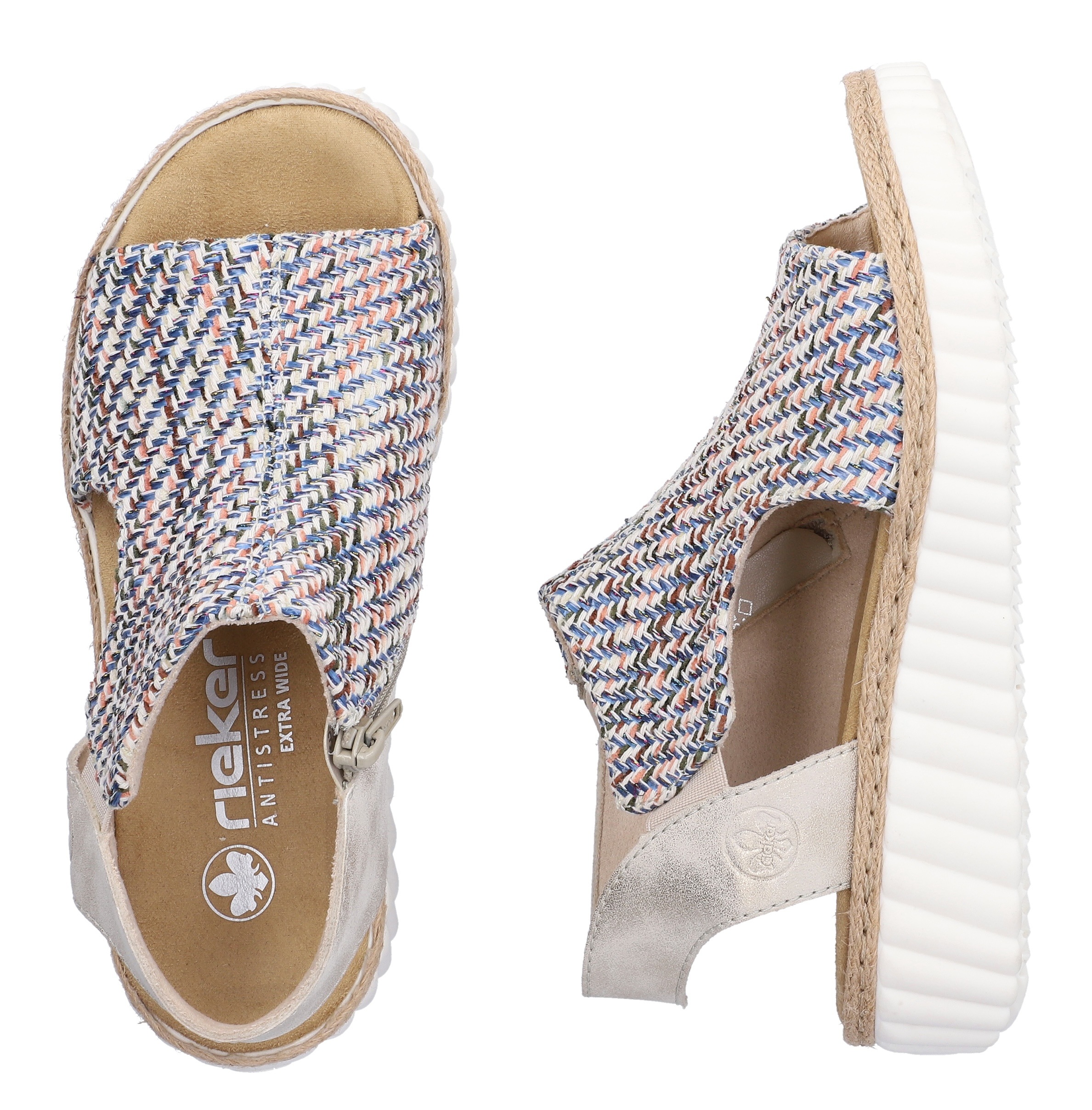 Rieker Schaftsandale  Sommerschuh, Urlaubsschuh, Plateausandale mit Reißverschluss