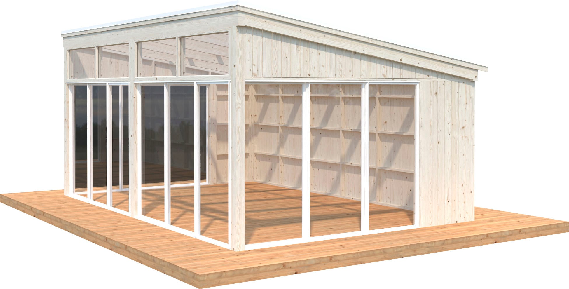 Palmako Holzpavillon "Nova", mit Doppelstegplatten, BxT: 617x397 cm, natur