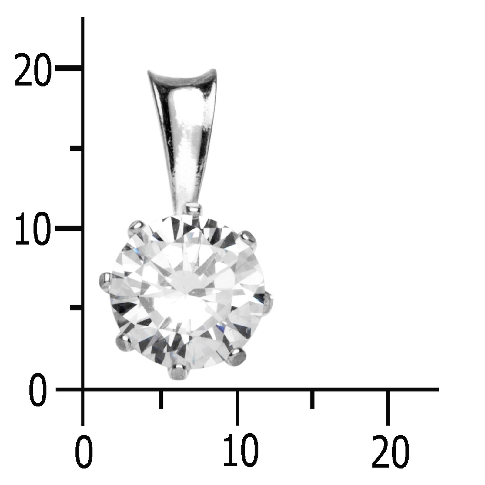 Kettenanhänger OSTSEE-SCHMUCK "Ostsee-Schmuck Anhänger Folina 9 mm Anhänger Folina 9 mm", weiß, Schmuckanhänger, Damen, 20 x 10mm, Silber 925 (Sterlingsilber), 2 g, Kettenanhänger 2